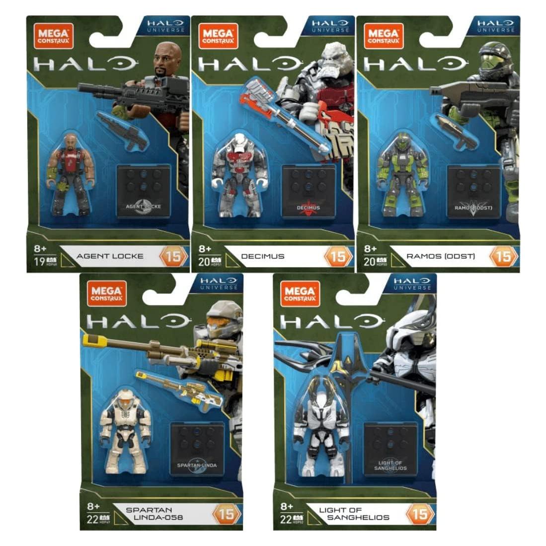 Conjunto 5 Figuras Mega Construx Halo Heroes Serie 15