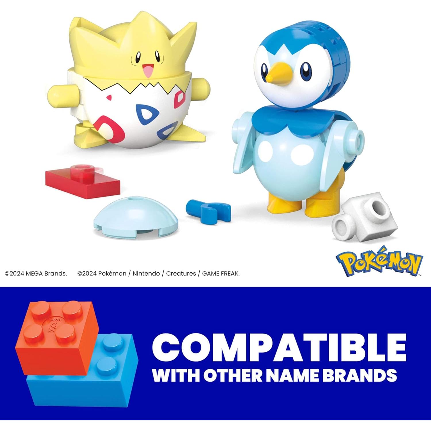 Figura de Acción MEGA Pokémon Togepi y Piplup con 41 Piezas