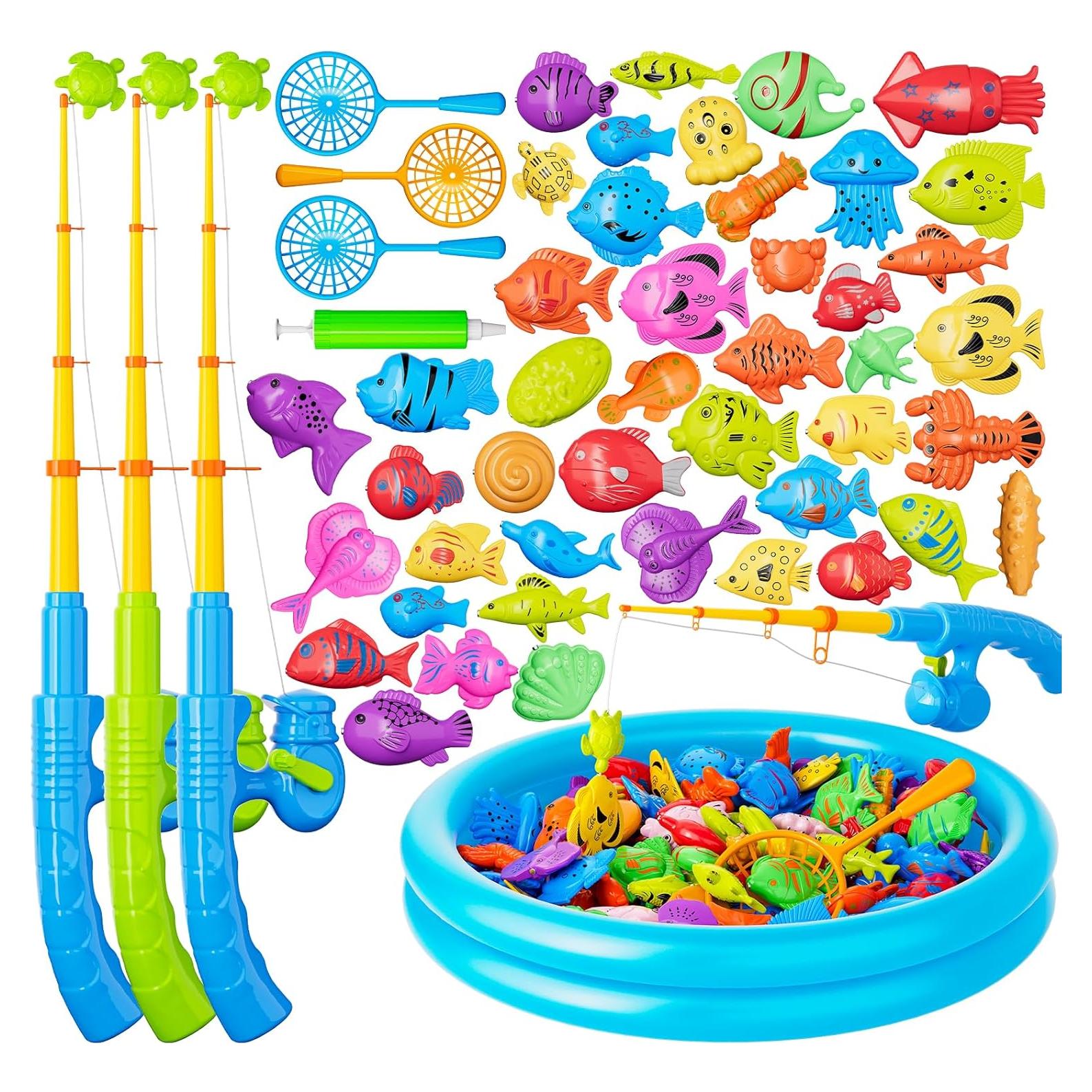Juego de Pesca Magnética KUKUFUN con 44 Peces y Piscina