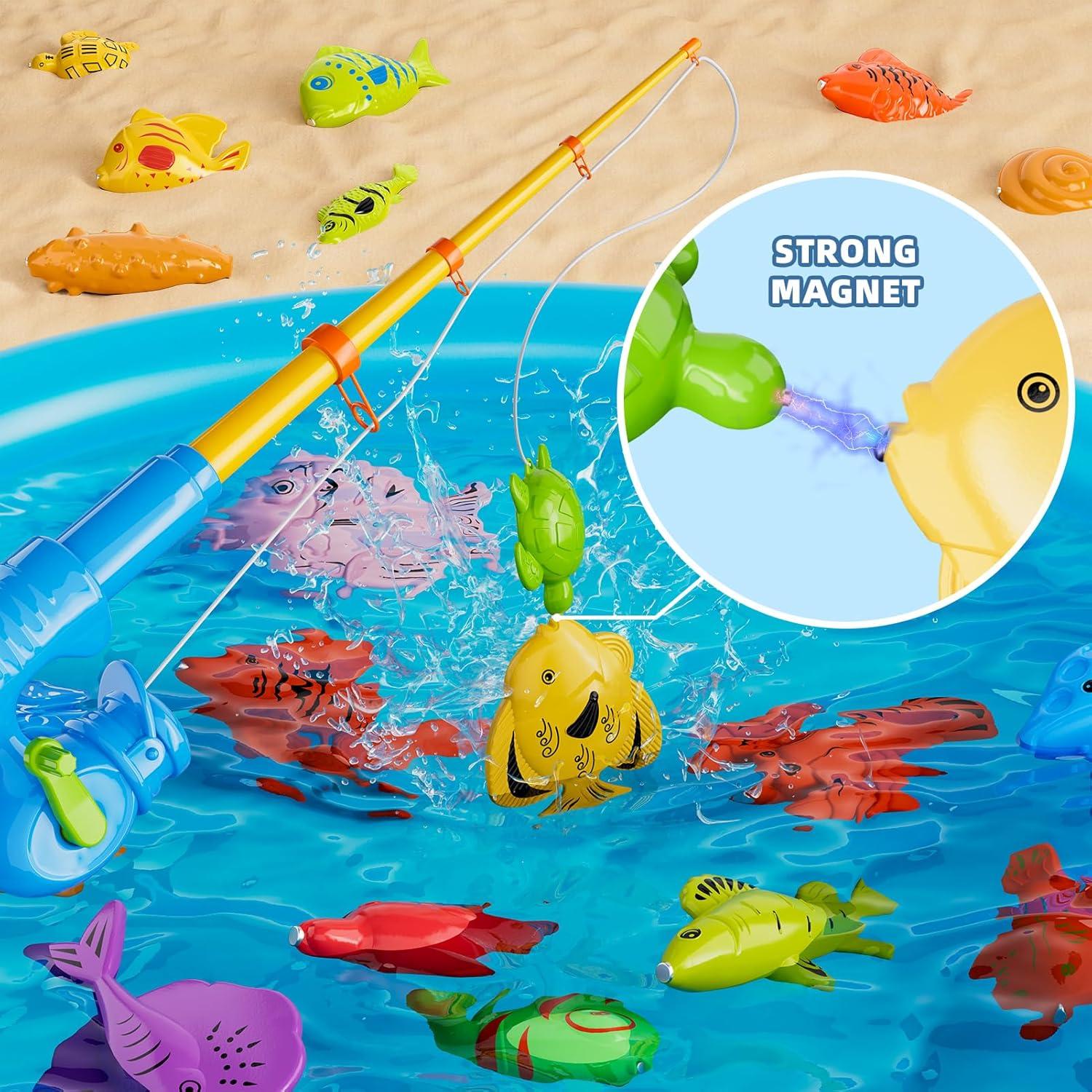Juego de Pesca Magnética KUKUFUN con 44 Peces y Piscina