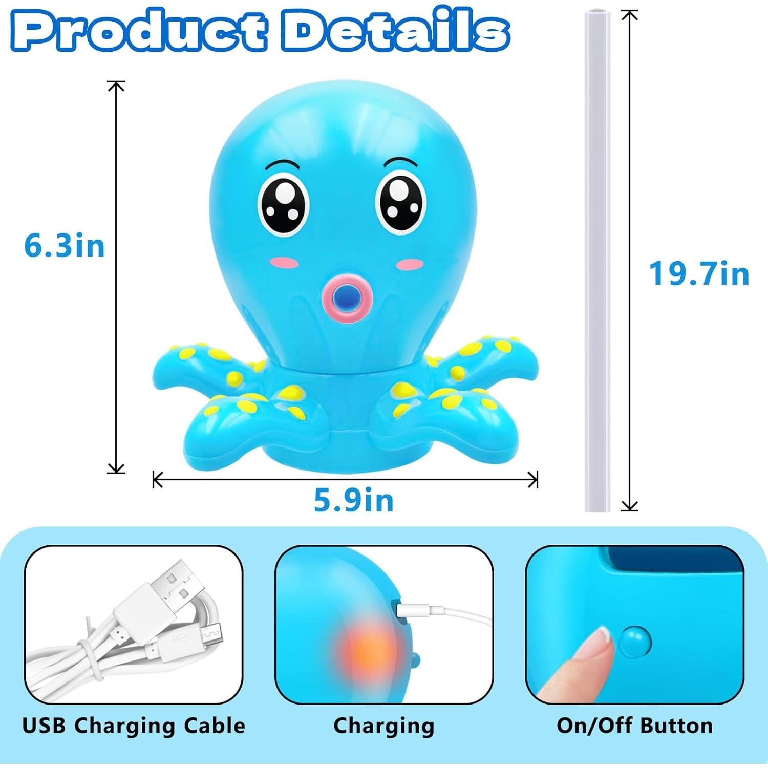 Bomba de Mesa de Agua Octopus 2500mAh Azul para Niños