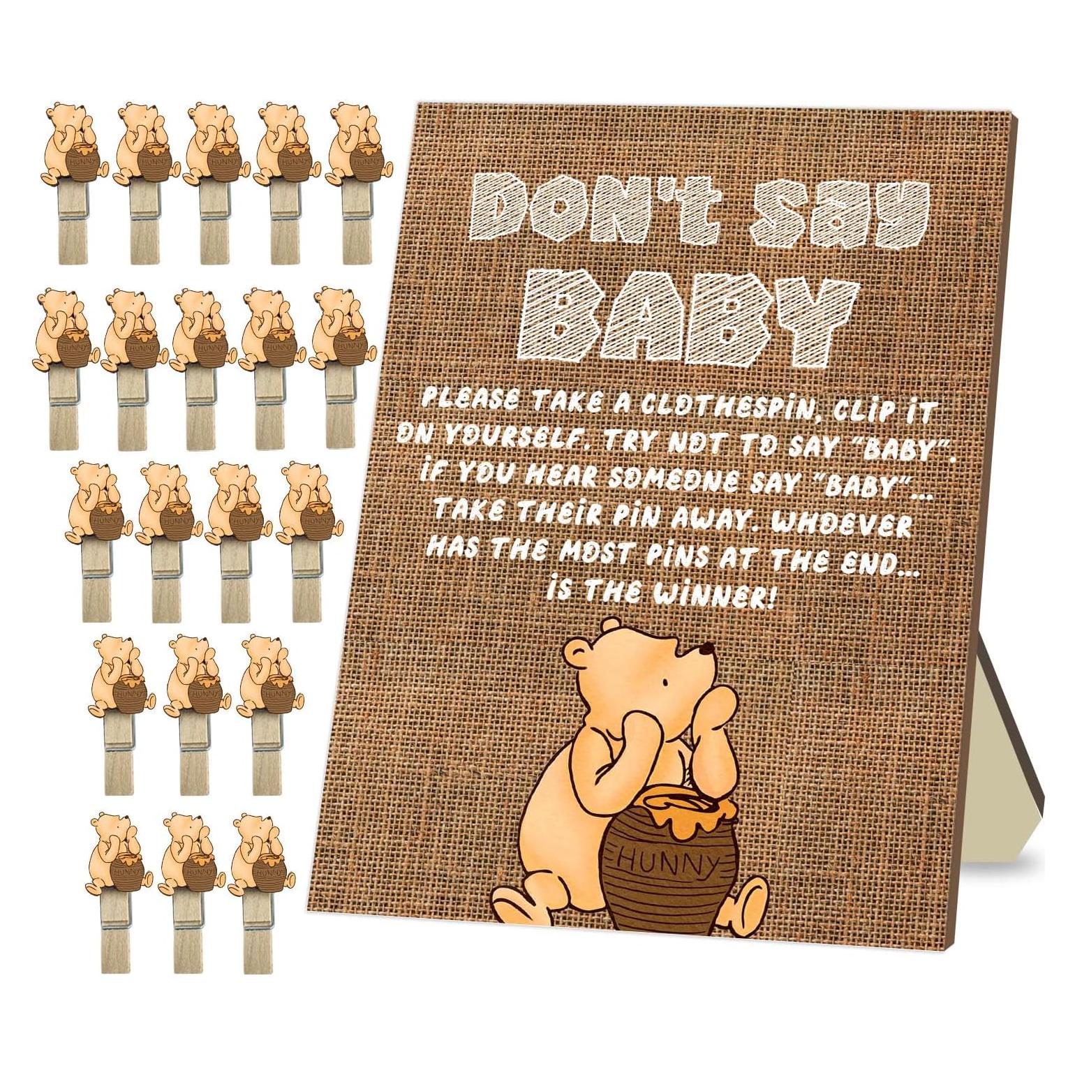 Juego de Baby Shower Winnie 21 Piezas - No Digas Bebé