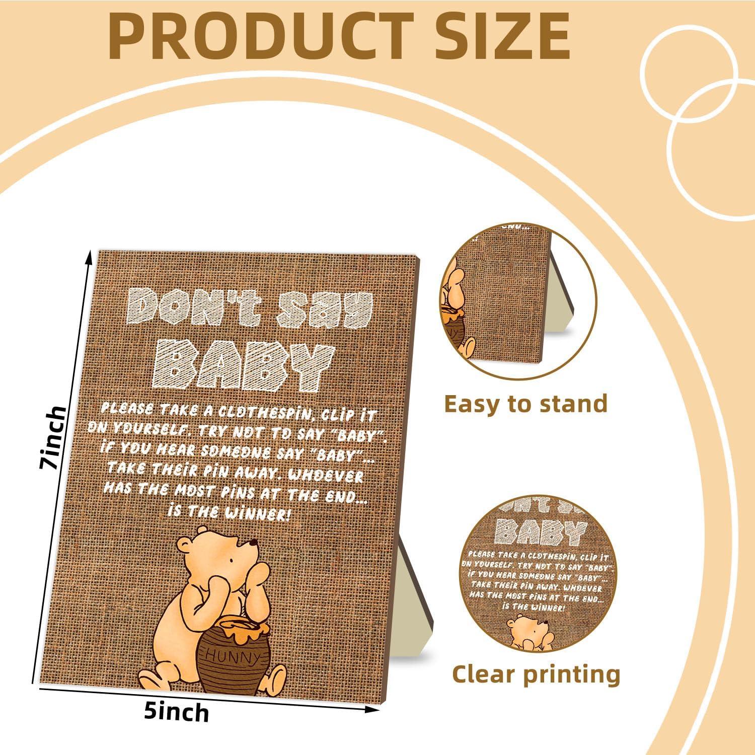 Juego de Baby Shower Winnie 21 Piezas - No Digas Bebé