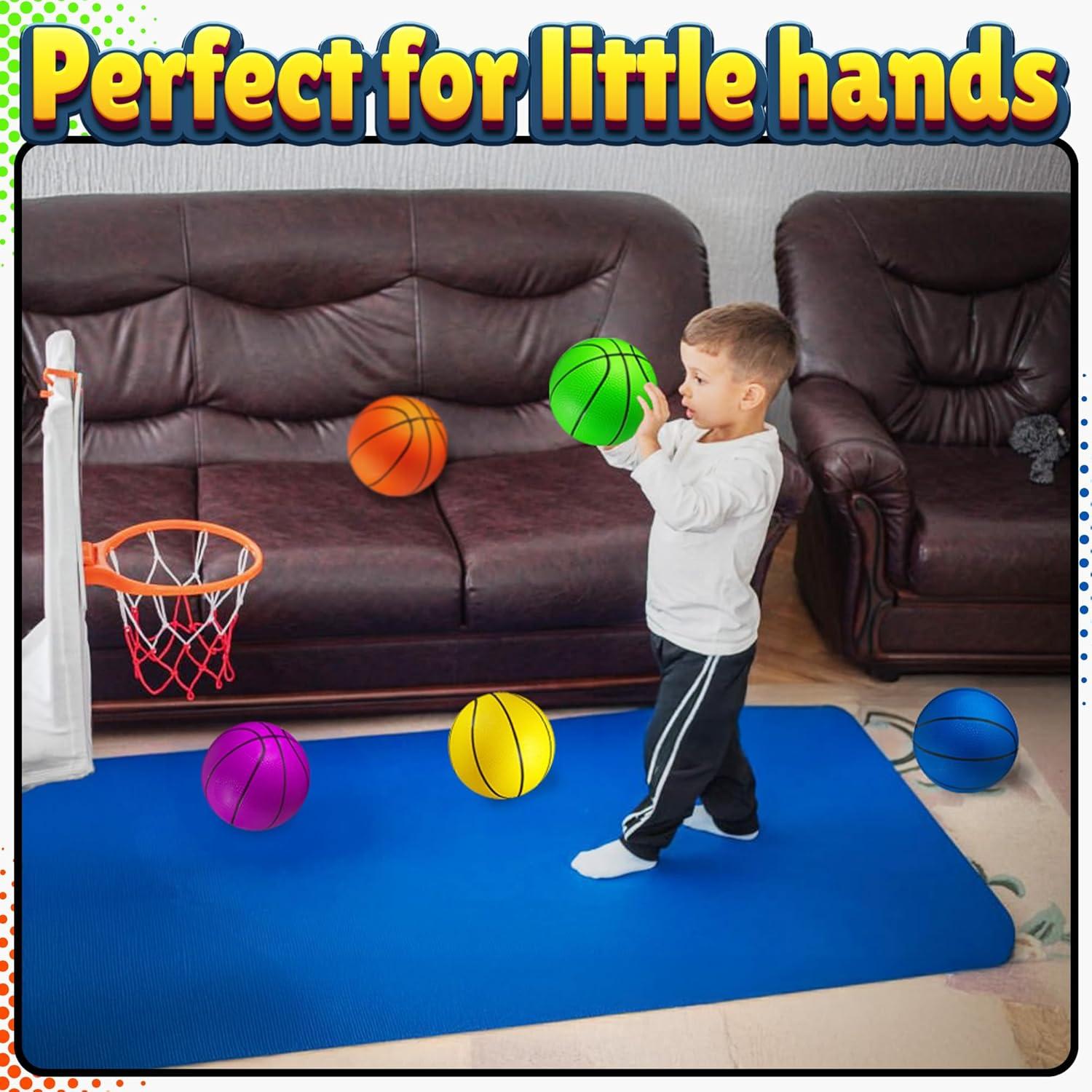Juego de Mini Baloncesto Bedwina - 5 Balones 15 cm con Bomba