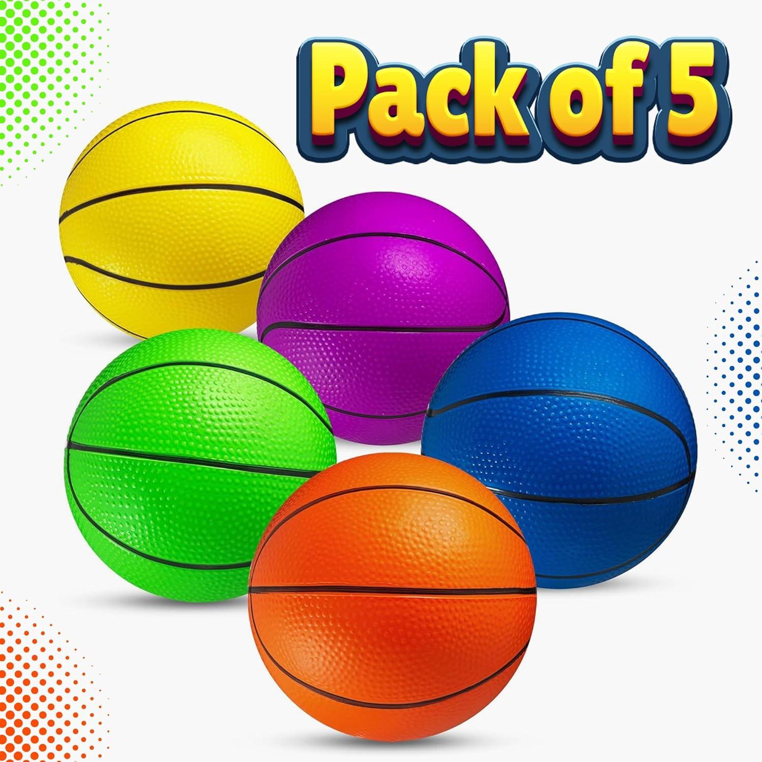 Juego de Mini Baloncesto Bedwina - 5 Balones 15 cm con Bomba