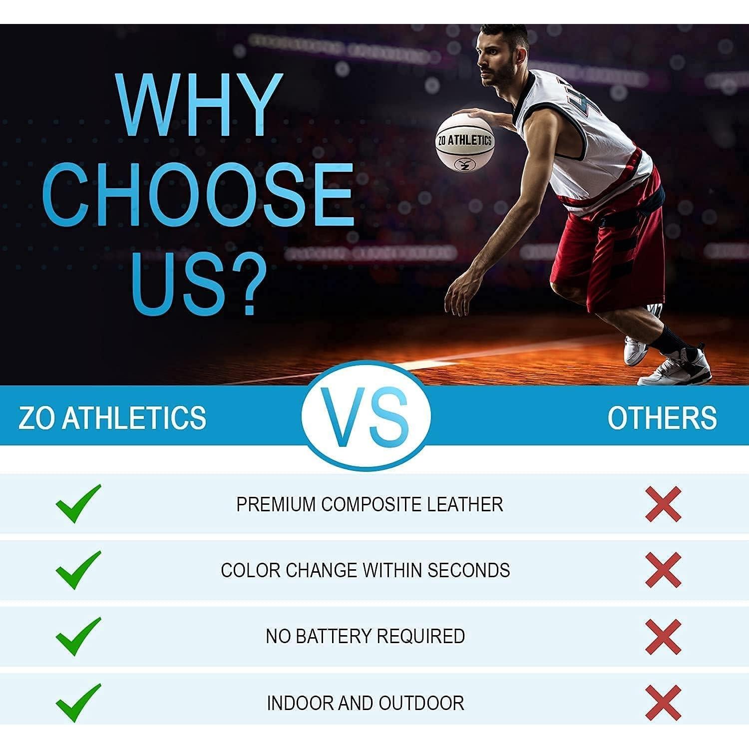 Balón de Baloncesto Zo Athletics Tamaño 7 Cambio de Color