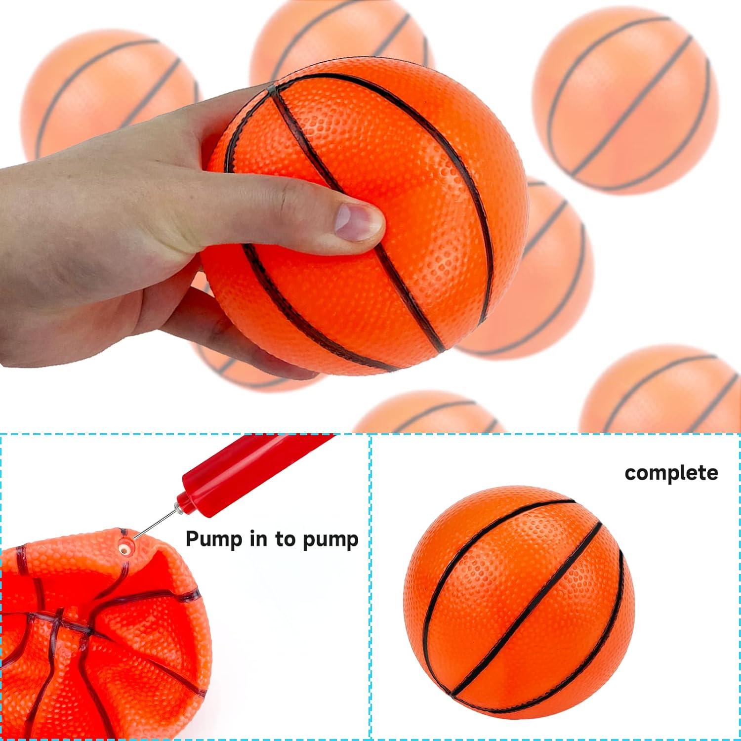 Hymaz Mini Balones de Baloncesto 4" - Paquete de 12 con Bomba