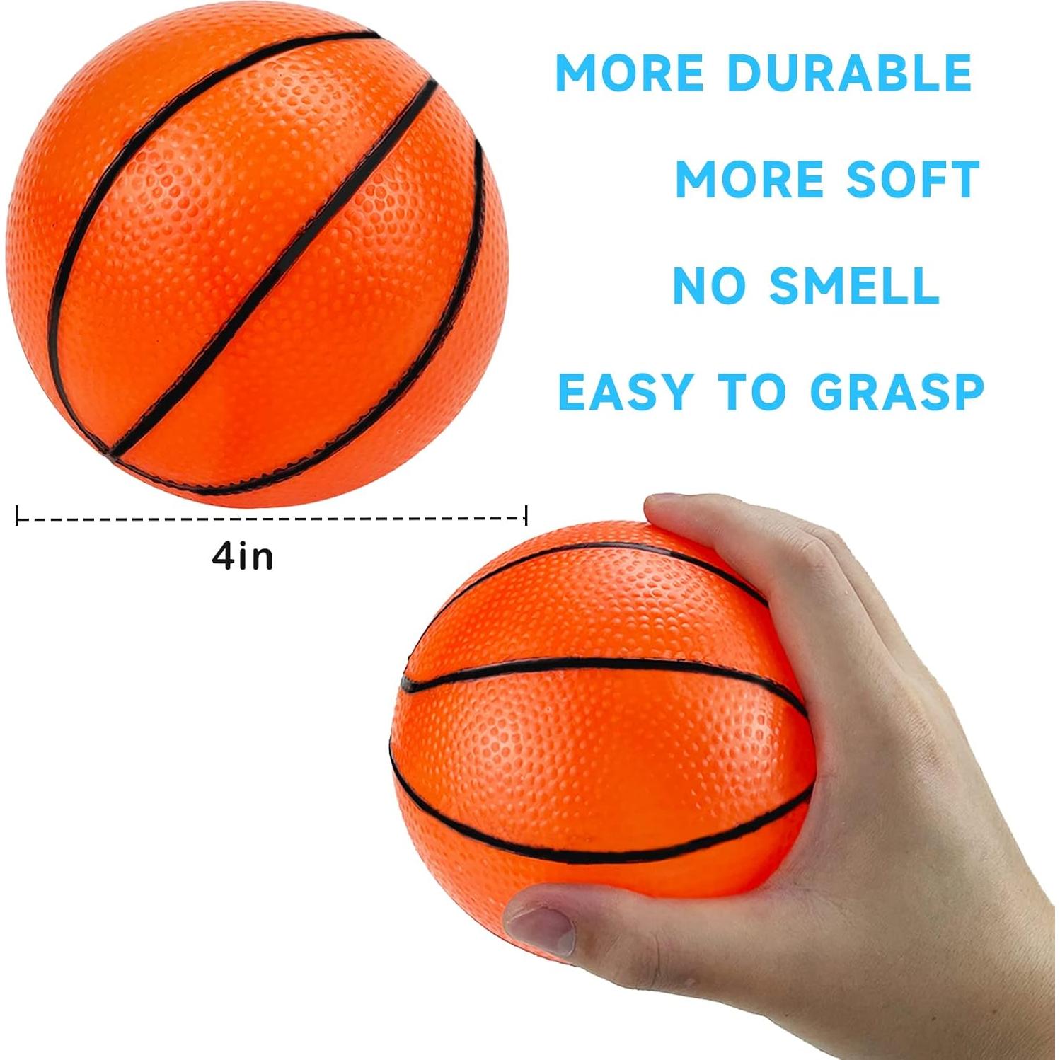 Hymaz Mini Balones de Baloncesto 4" - Paquete de 12 con Bomba
