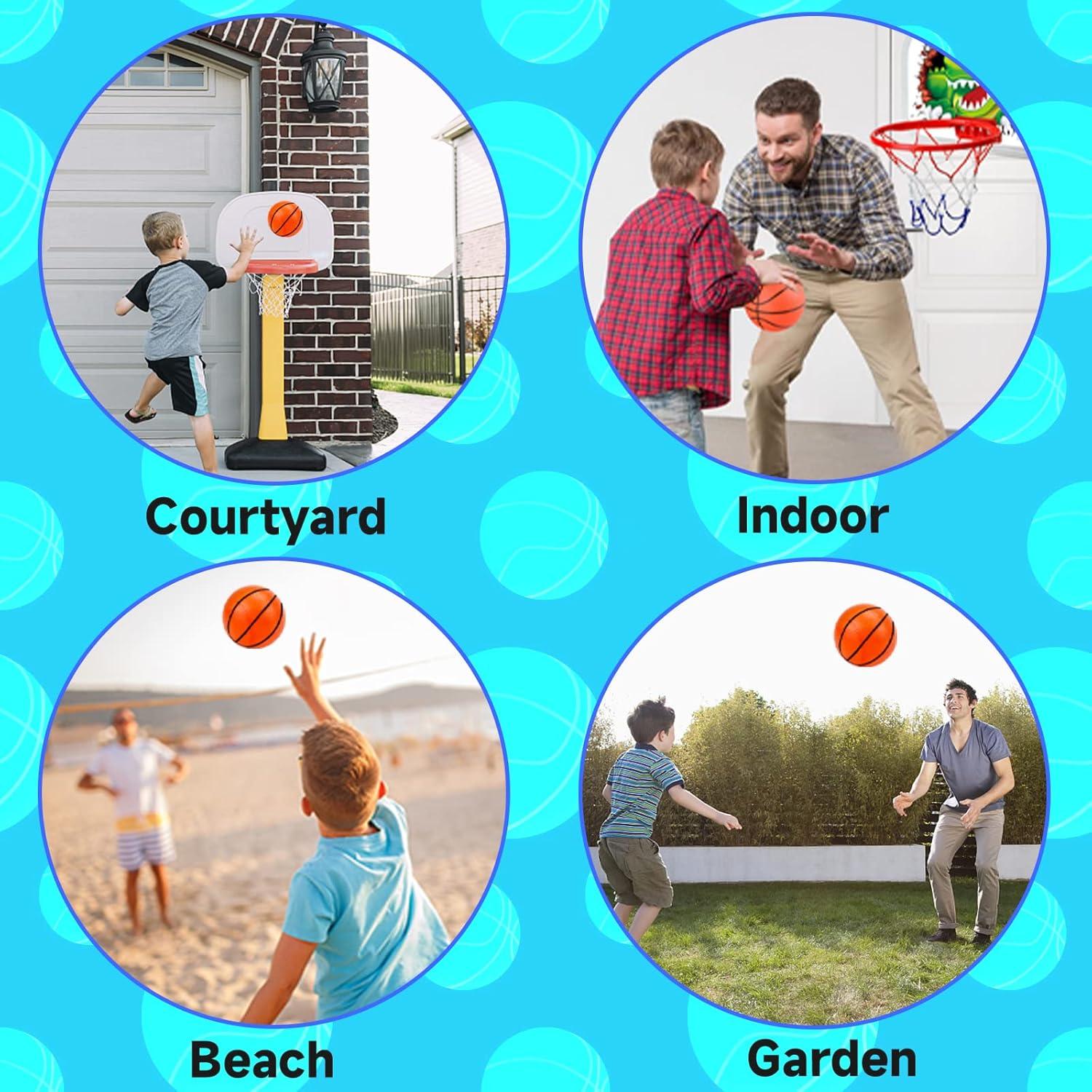 Hymaz Mini Balones de Baloncesto 4" - Paquete de 12 con Bomba