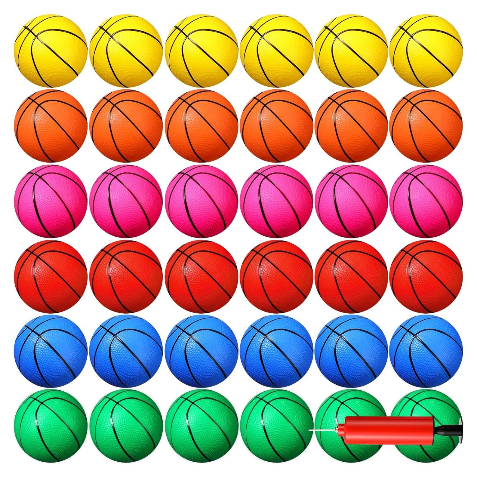 Leitee 36 Mini Balones de Baloncesto 12.6 cm PVC Coloridos