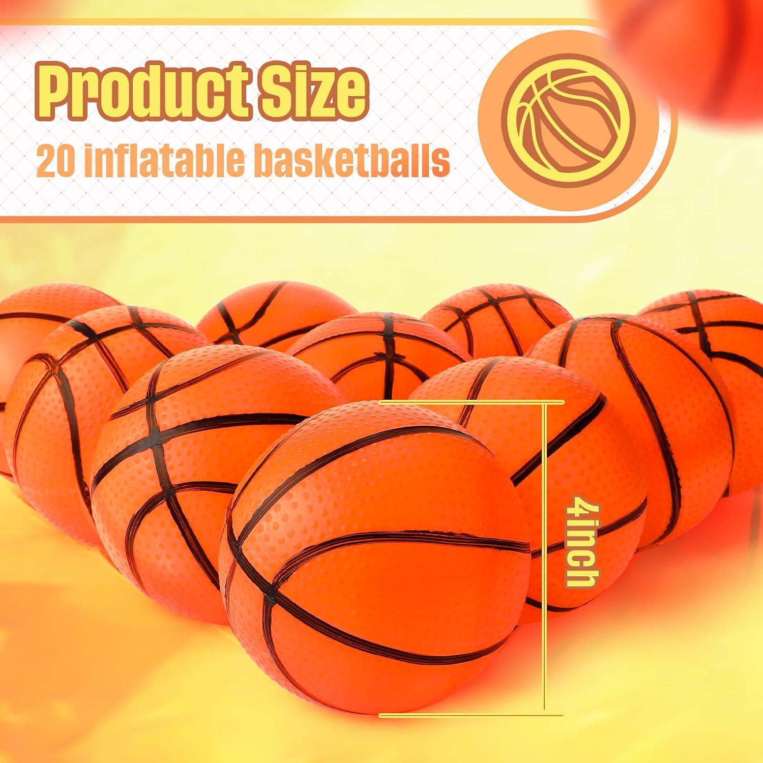 Civaner 20 Mini Pelotas Inflables de Baloncesto 10 cm para Niños