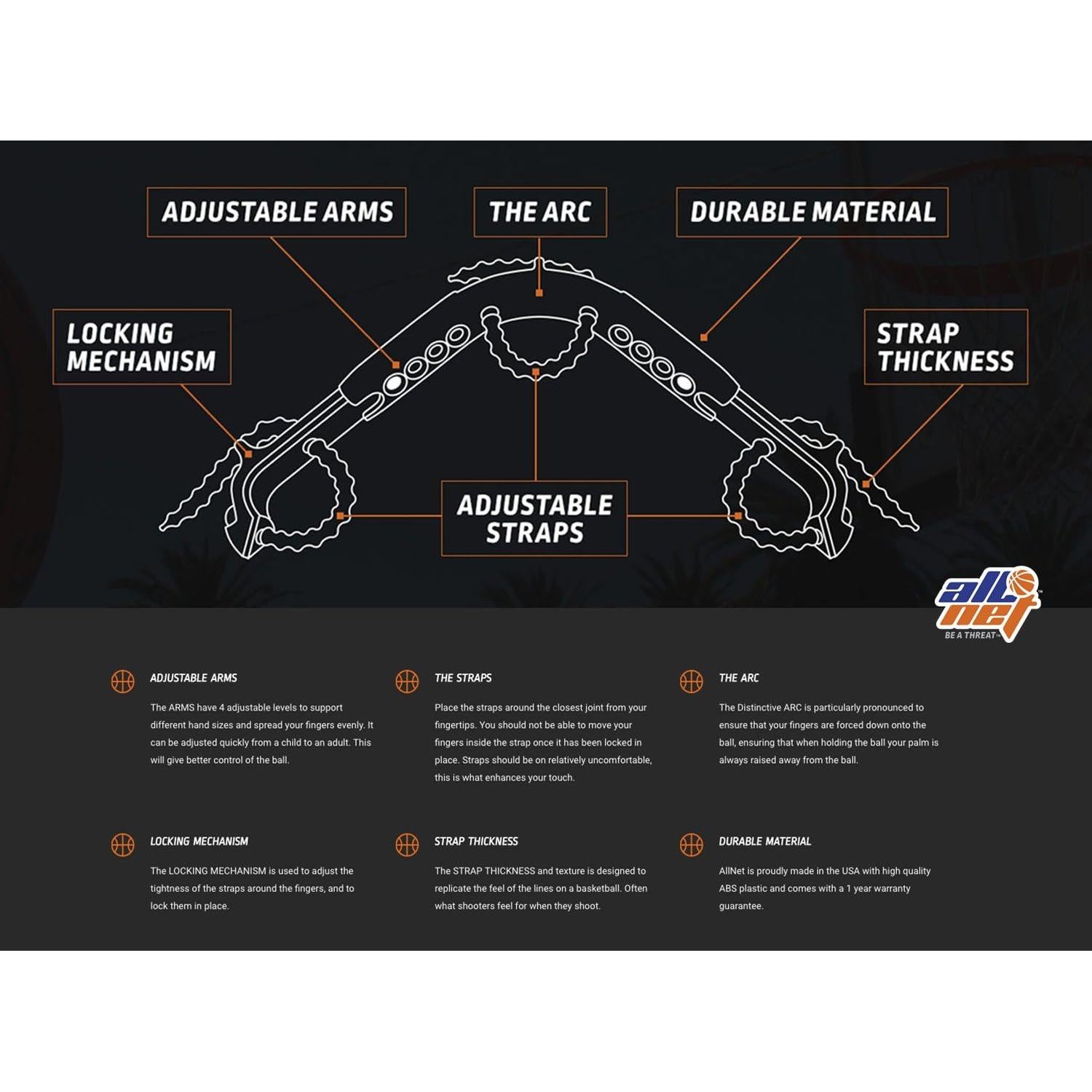 Dispositivo de Tiro de Baloncesto AllNet Ajustable - Mejora tu Habilidad