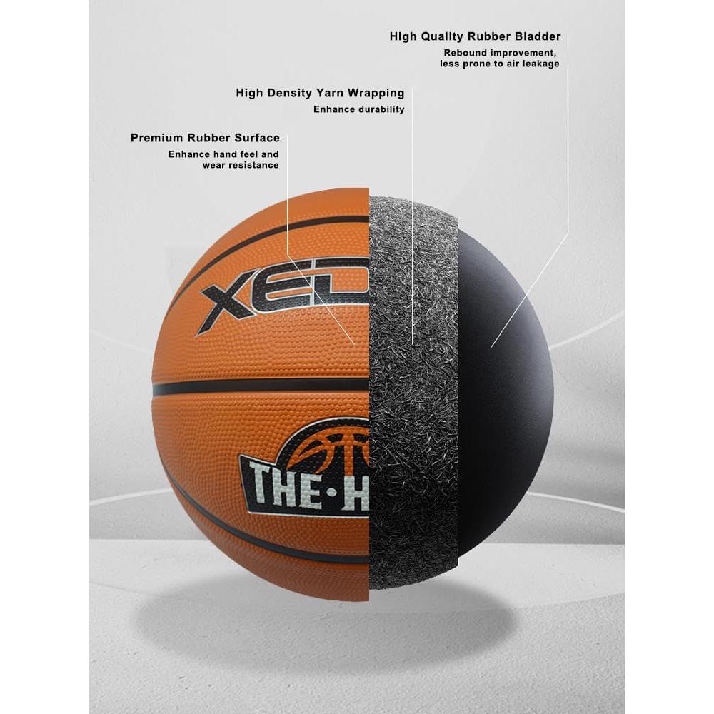 Balón de Baloncesto XEDGE Tamaño 7 Goma Naranja con Bomba