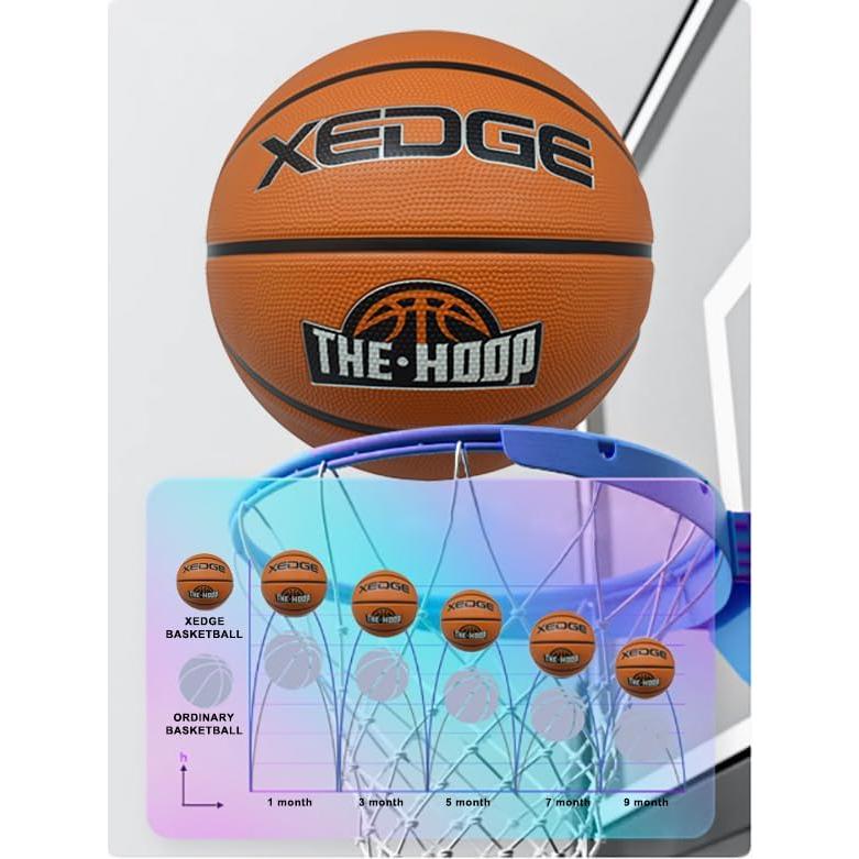 Balón de Baloncesto XEDGE Tamaño 7 Goma Naranja con Bomba