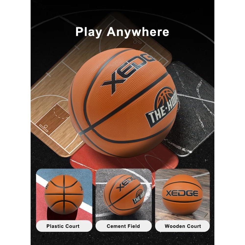 Balón de Baloncesto XEDGE Tamaño 7 Goma Naranja con Bomba