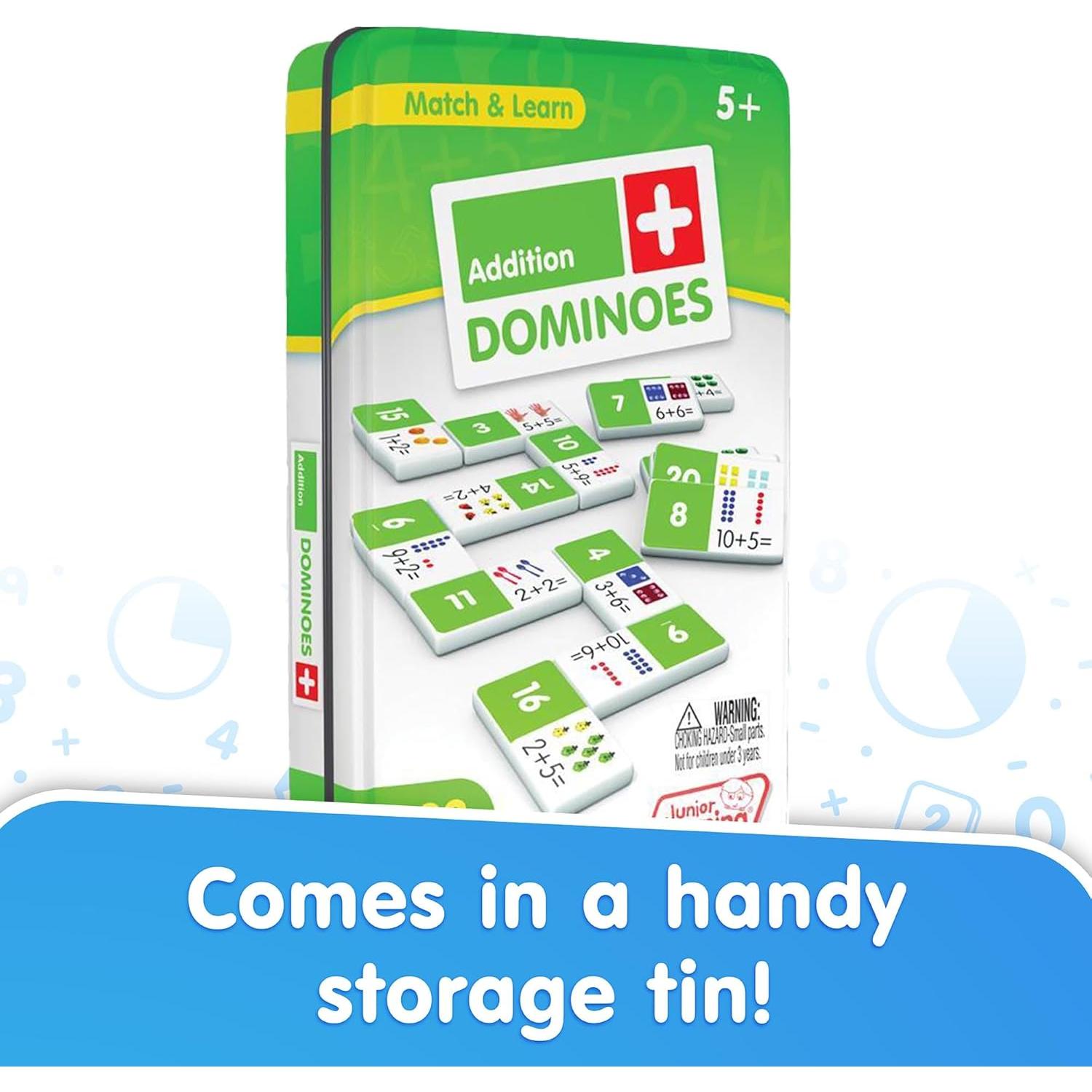 Dominó de Suma Junior Learning JL481, 28 Piezas, Blanco