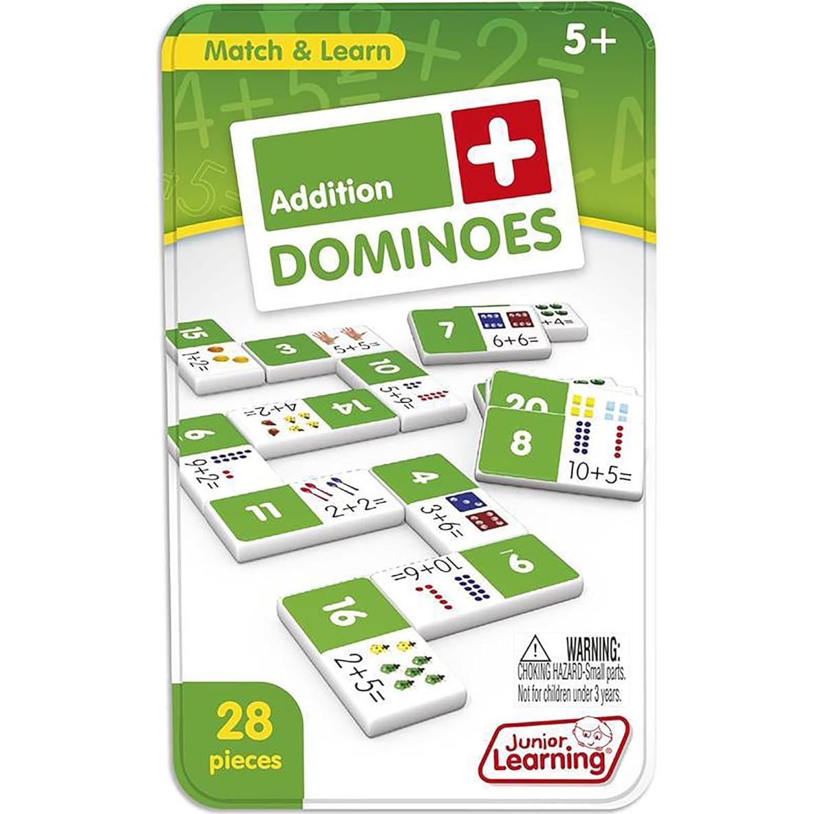 Dominó de Suma Junior Learning JL481, 28 Piezas, Blanco