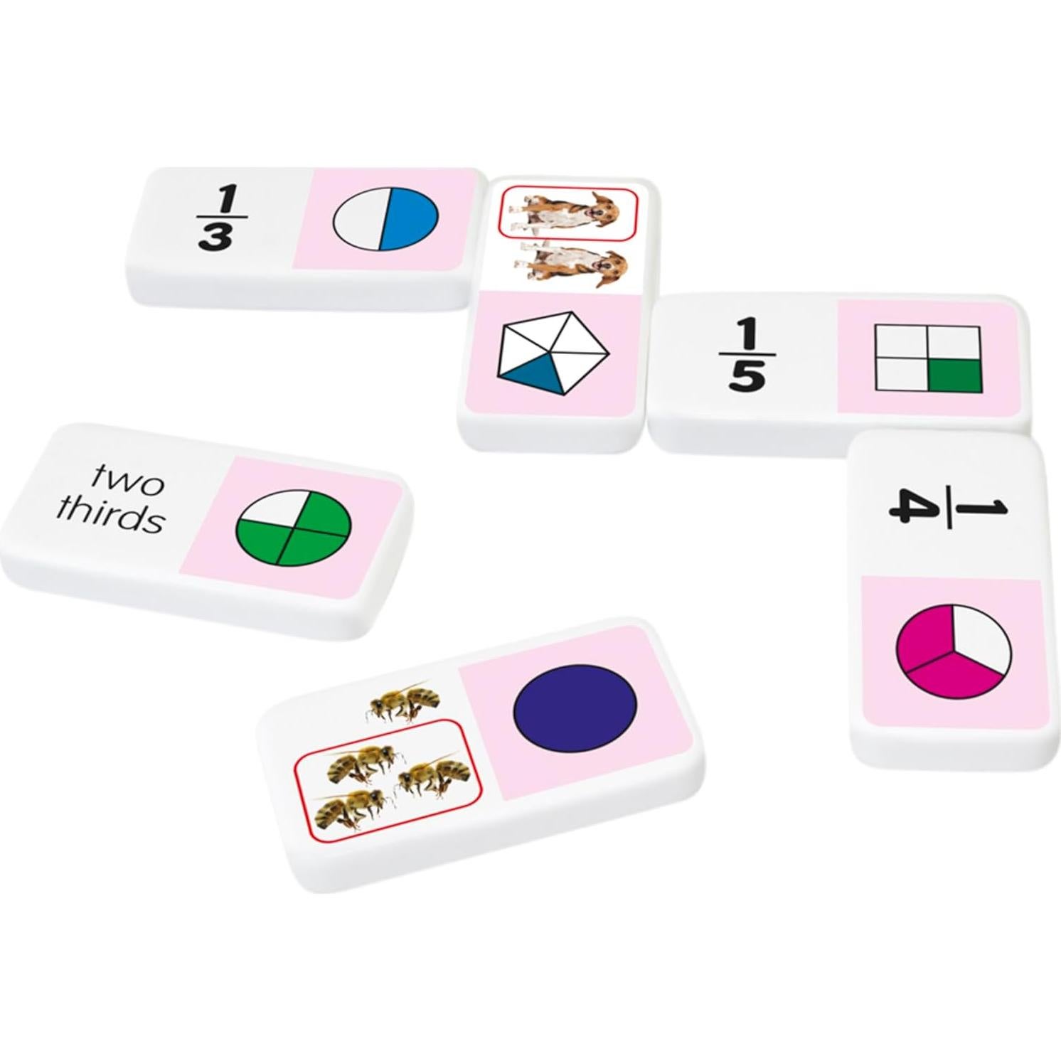 Dominó de Fracciones Junior Learning JL485, Set 28 Piezas