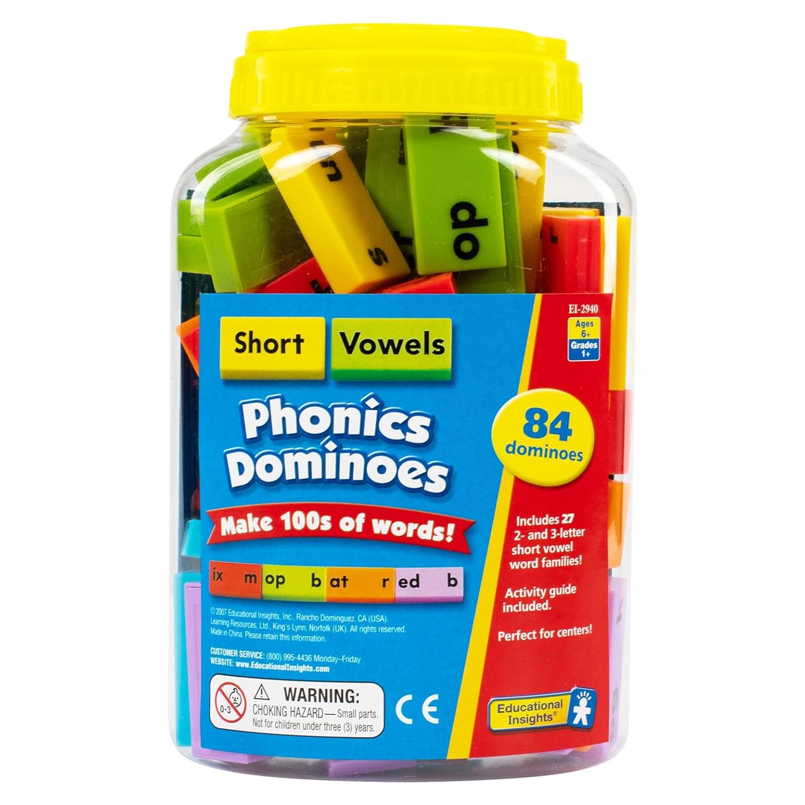 Fichas de Fonética Vocales Cortas Educational Insights - Set 84 Piezas