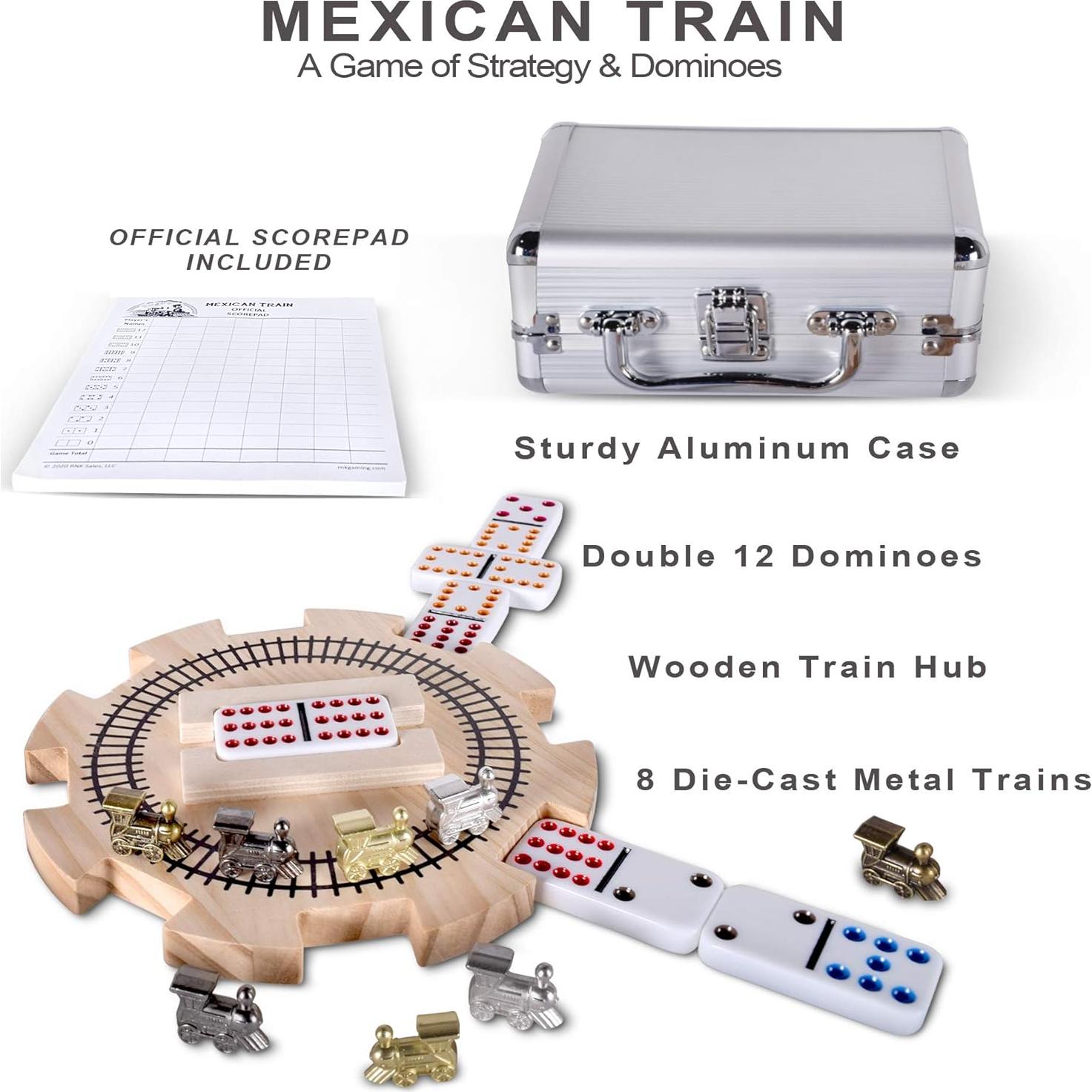 Juego de Dominó Tren Mexicano Doble 12 con Estuche Aluminio