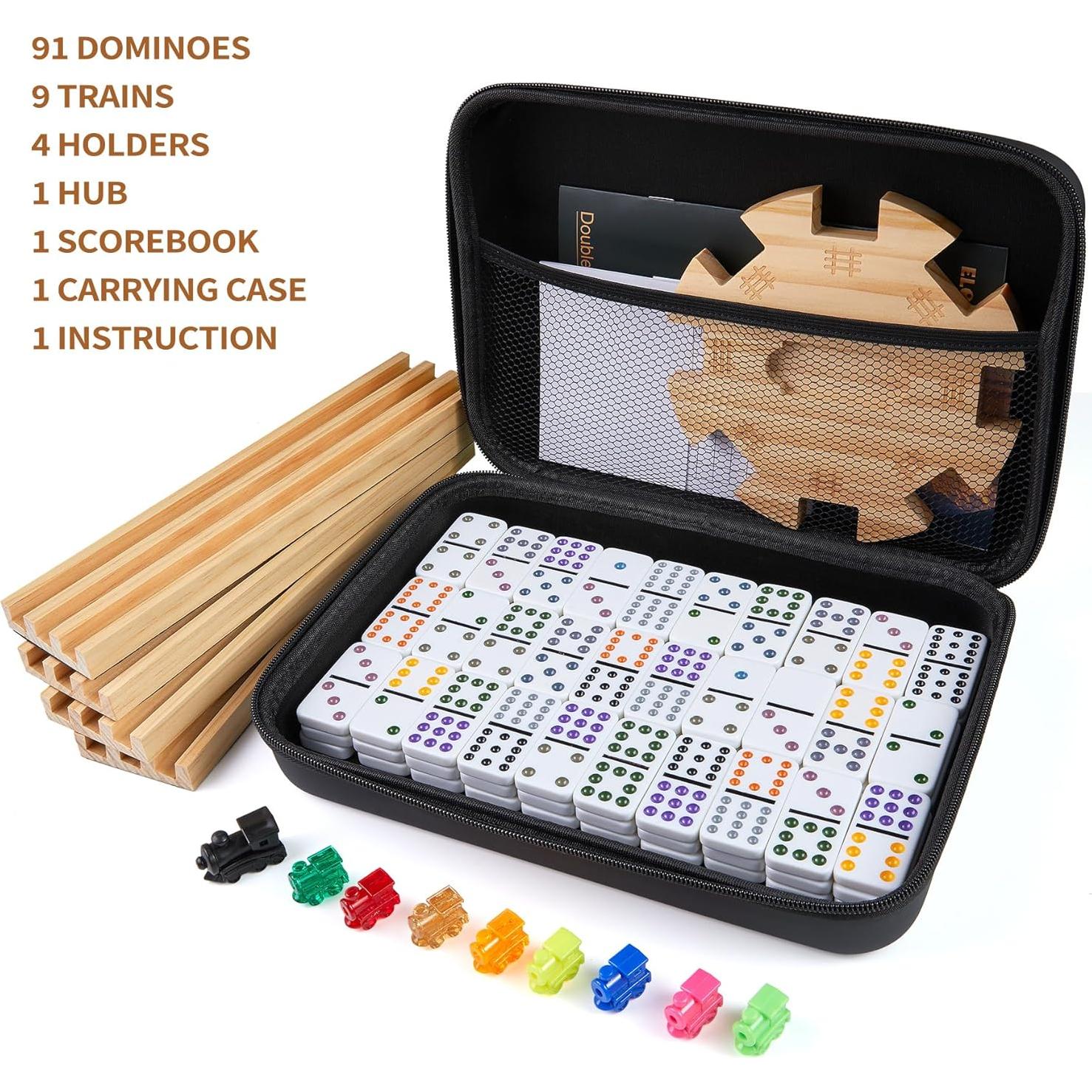 Juego de Dominó Mexicano Doble 12 ELONGDI con 91 Fichas