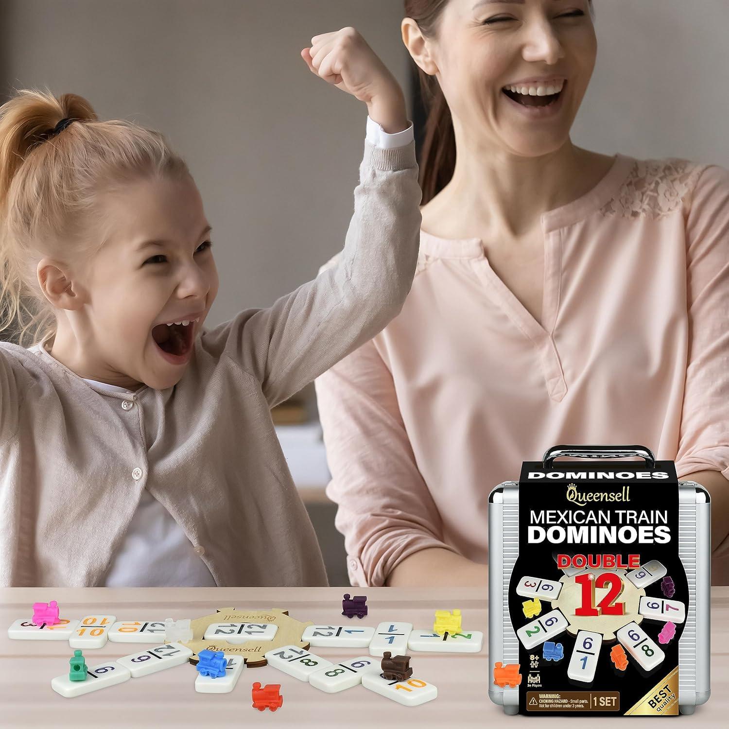 Juego de Dominó Mexicano Queensell Doble 12 con Estuche
