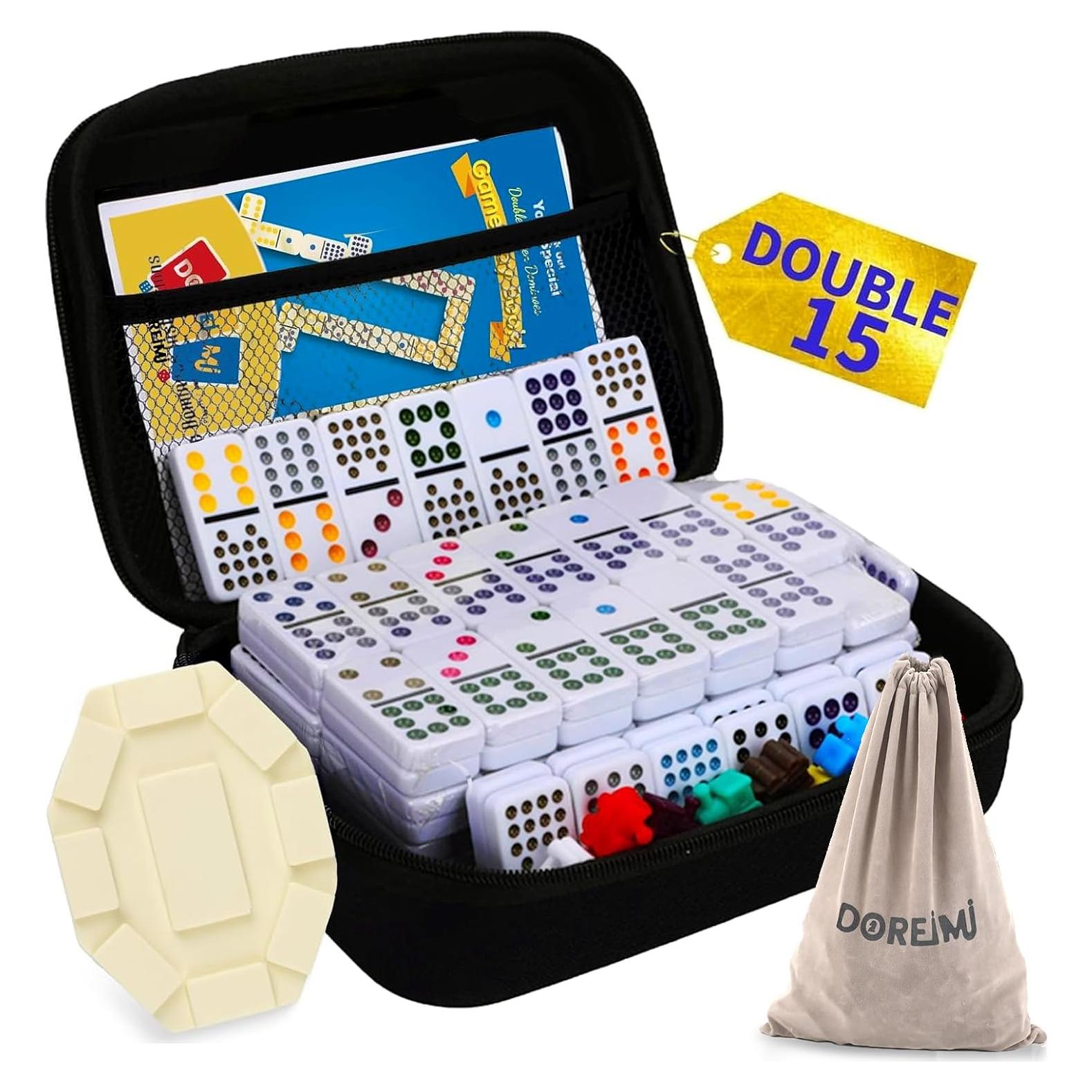 Dominó Mexicano Doreimi Doble 15 Set 136 Fichas con Estuche