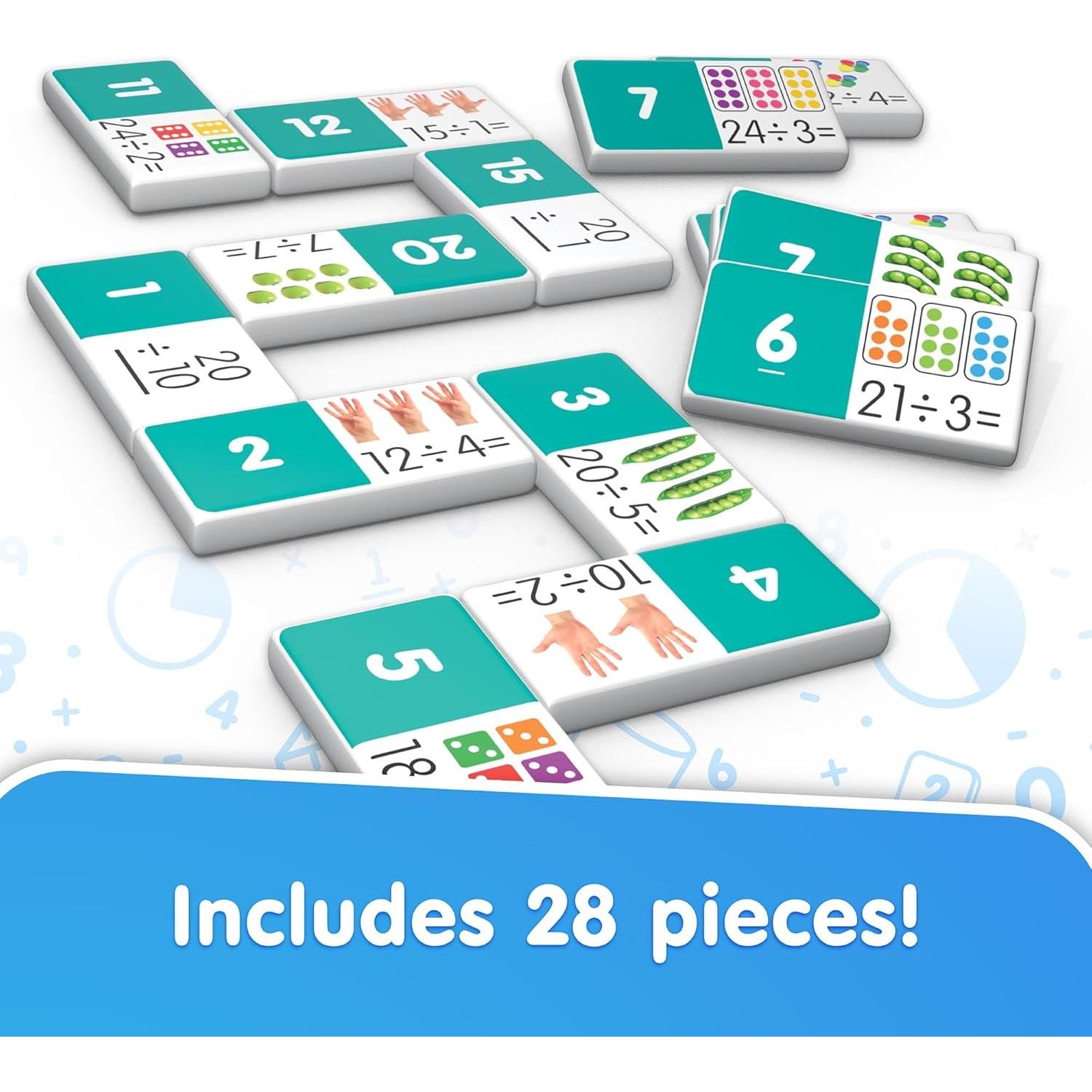 Dominó de División Junior Learning - Set 28 Piezas Educativo