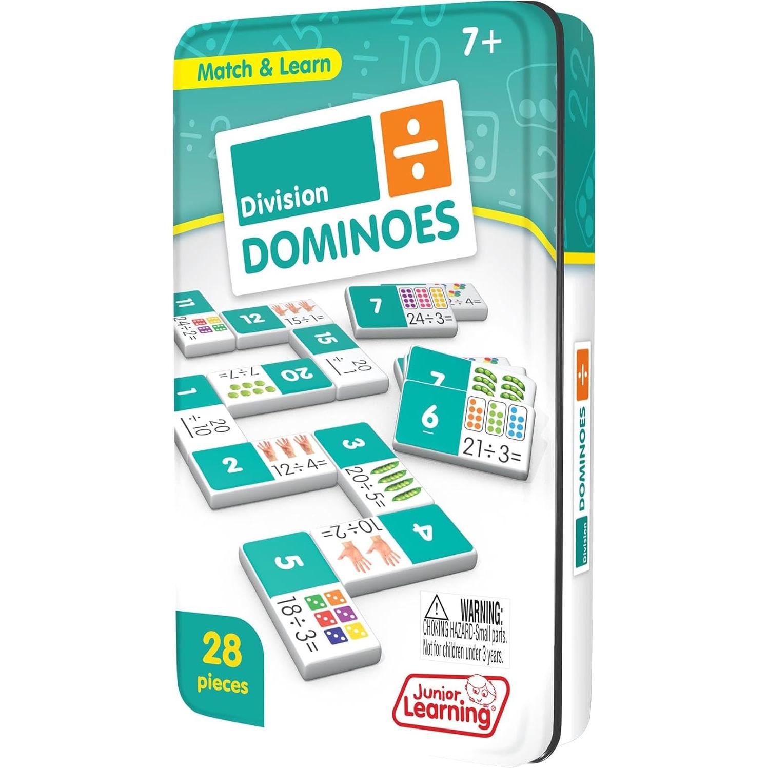Dominó de División Junior Learning - Set 28 Piezas Educativo