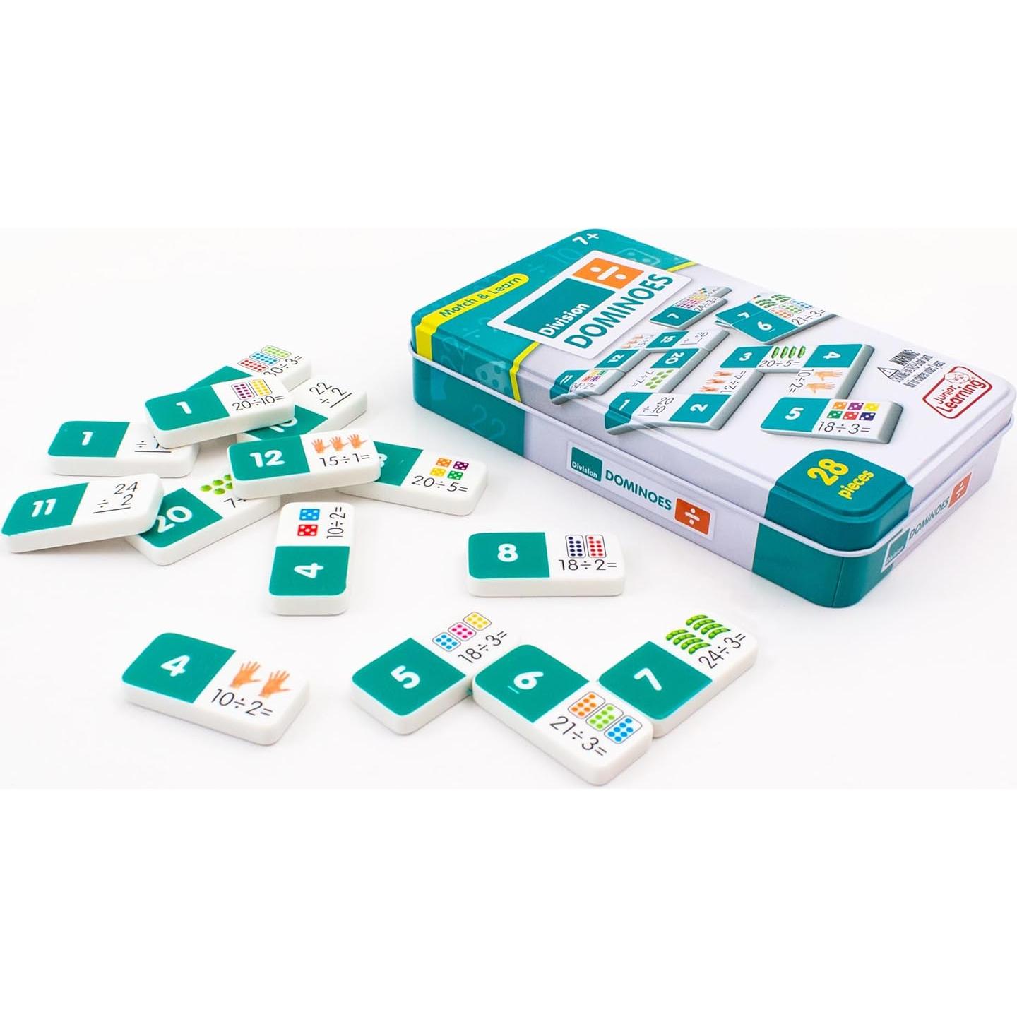 Dominó de División Junior Learning - Set 28 Piezas Educativo
