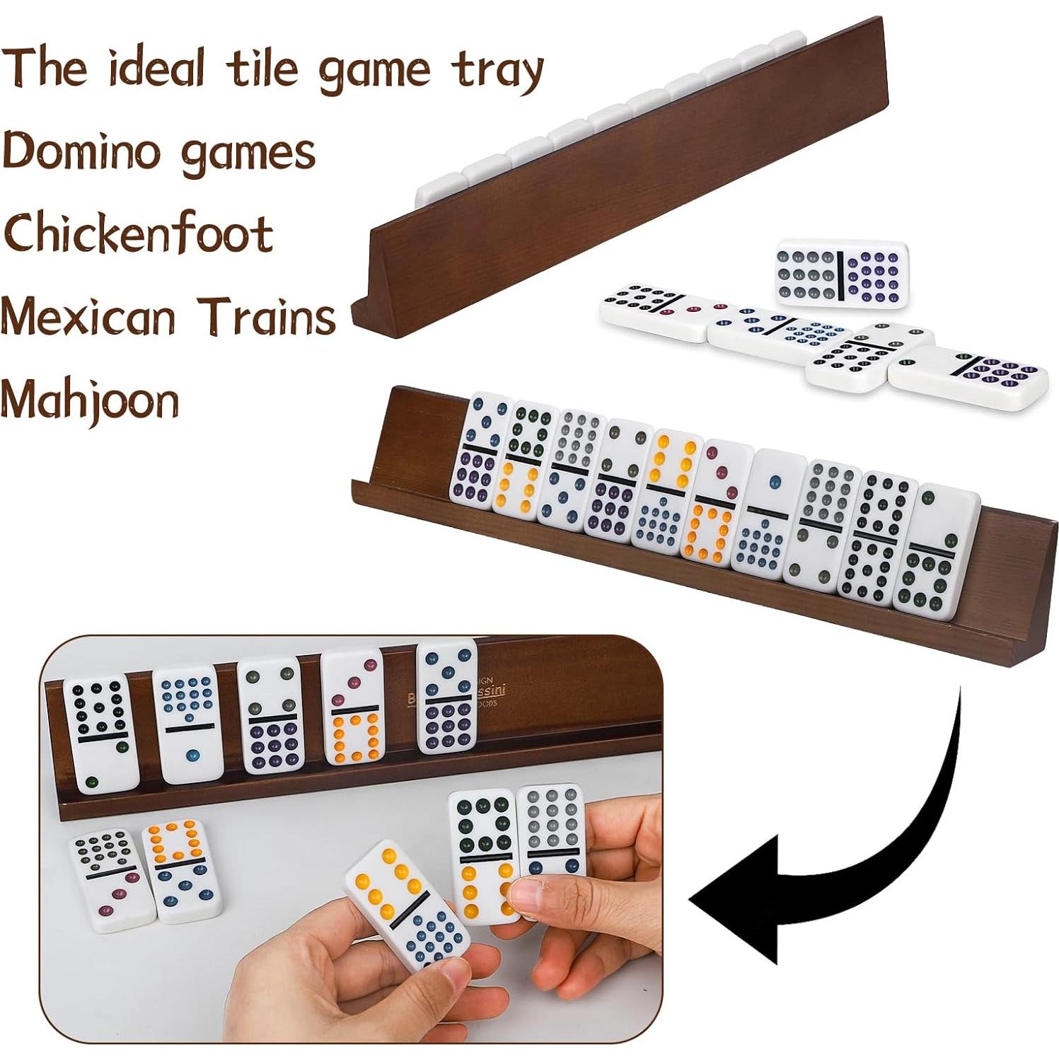 Soportes de Dominó 4 Packs Bucher&Rossini Madera Color Nuez