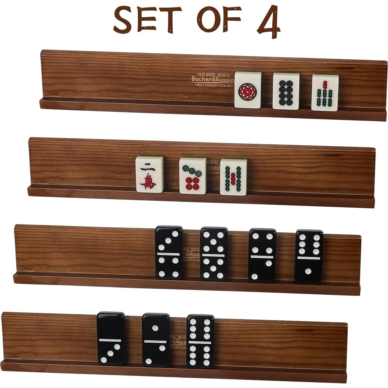 Soportes de Dominó 4 Packs Bucher&Rossini Madera Color Nuez