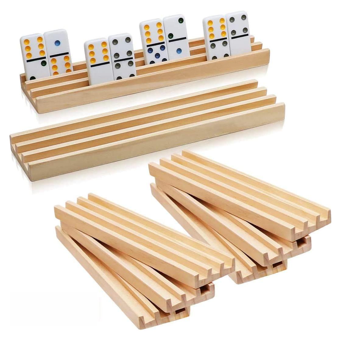 Set de 8 Bandejas de Dominó de Madera Exqline para Juegos