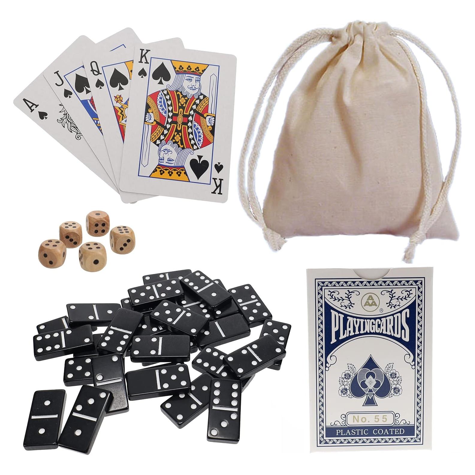 Conjunto de Juegos de Viaje 12-en-1 WE Games - Dominó y Dados