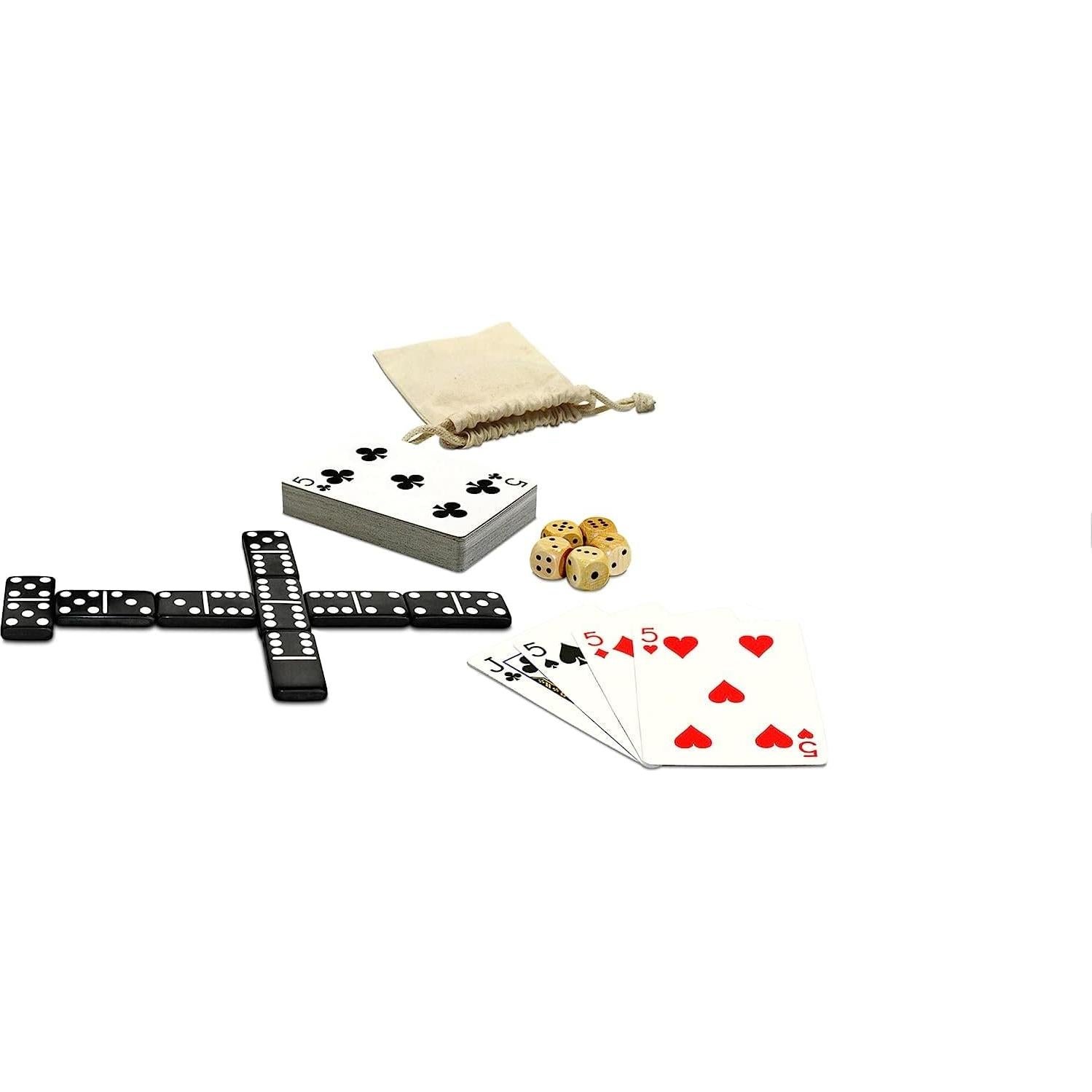 Conjunto de Juegos de Viaje 12-en-1 WE Games - Dominó y Dados