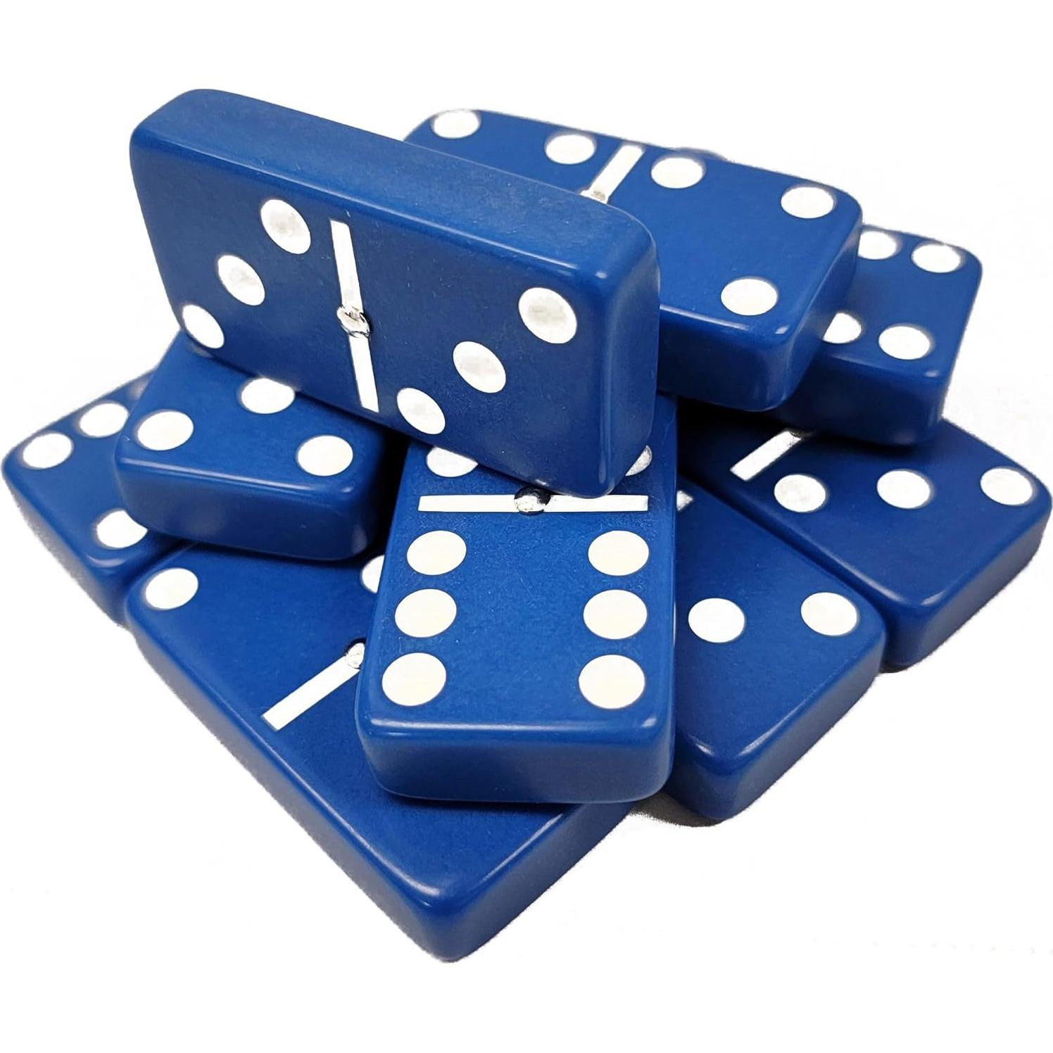 Juego de Damas Doble Seis Jumbo Azul con Spinners - Marion & Co.