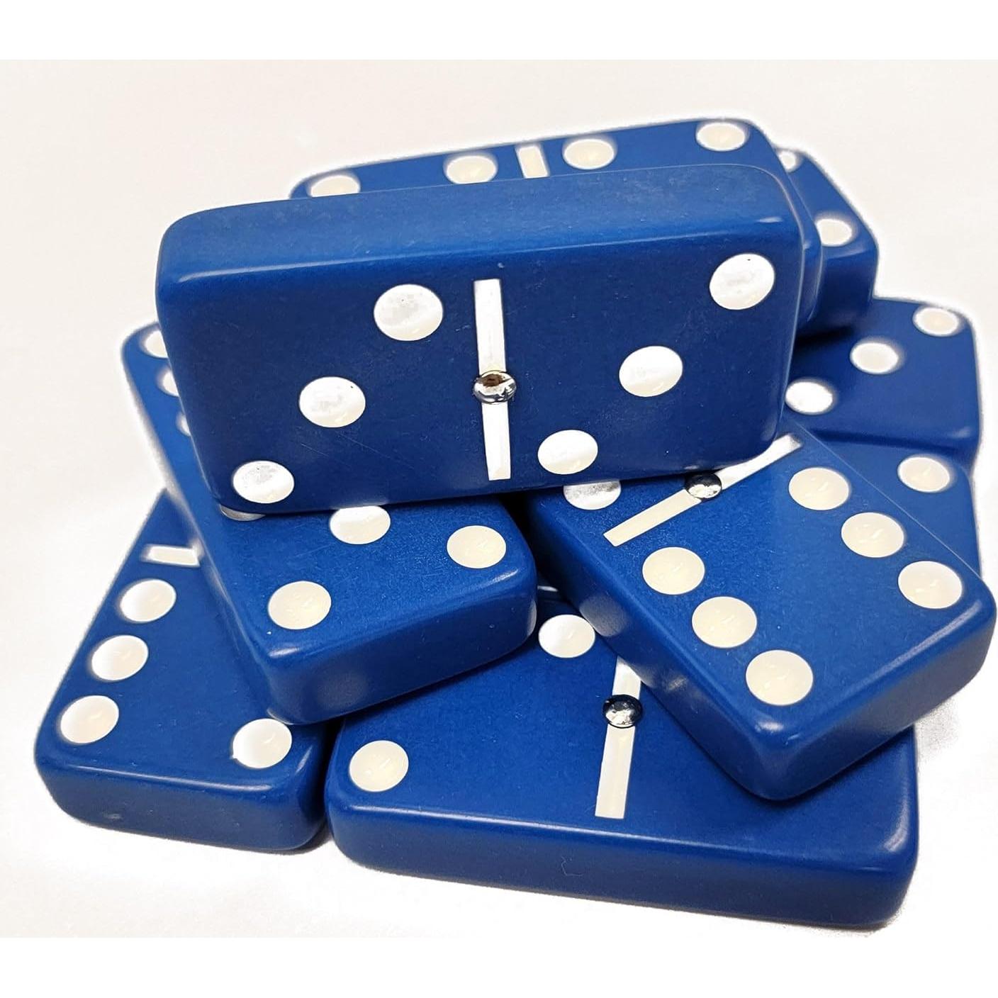 Juego de Damas Doble Seis Jumbo Azul con Spinners - Marion & Co.