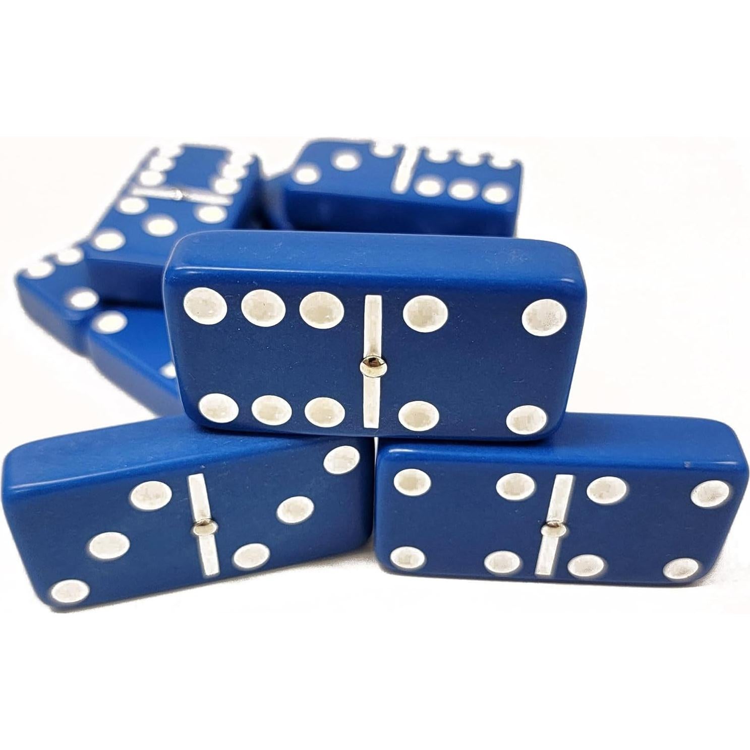 Juego de Damas Doble Seis Jumbo Azul con Spinners - Marion & Co.