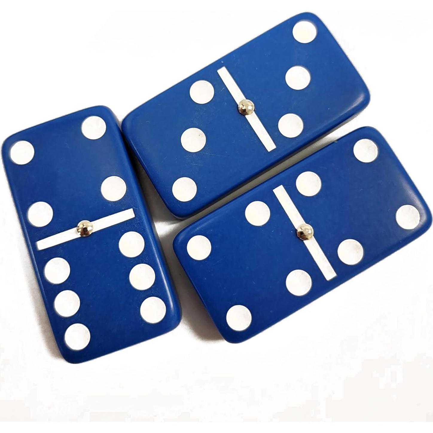 Juego de Damas Doble Seis Jumbo Azul con Spinners - Marion & Co.