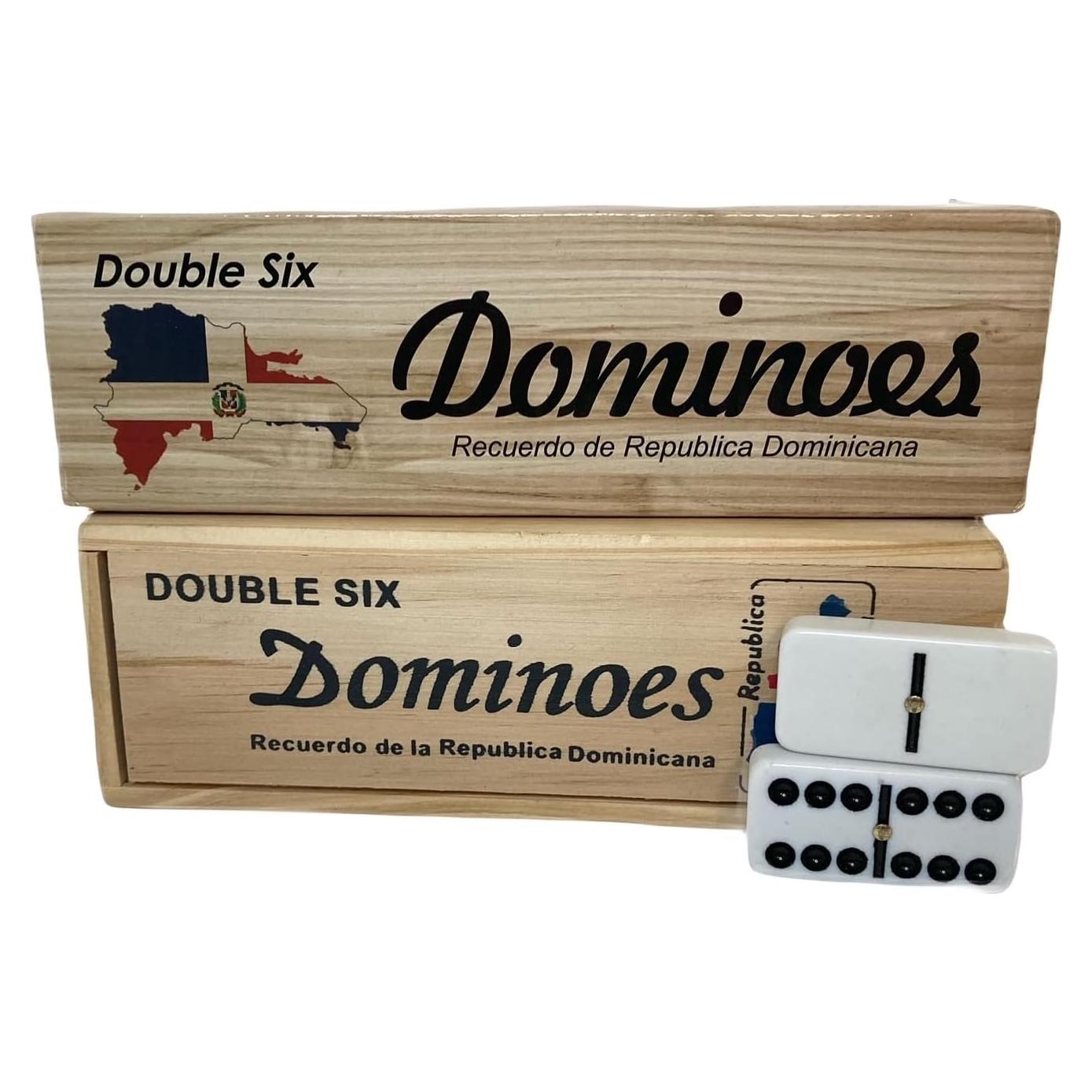 Dominó Doble Seis Caribe Asombroso con Mapa RD - Caja de Madera