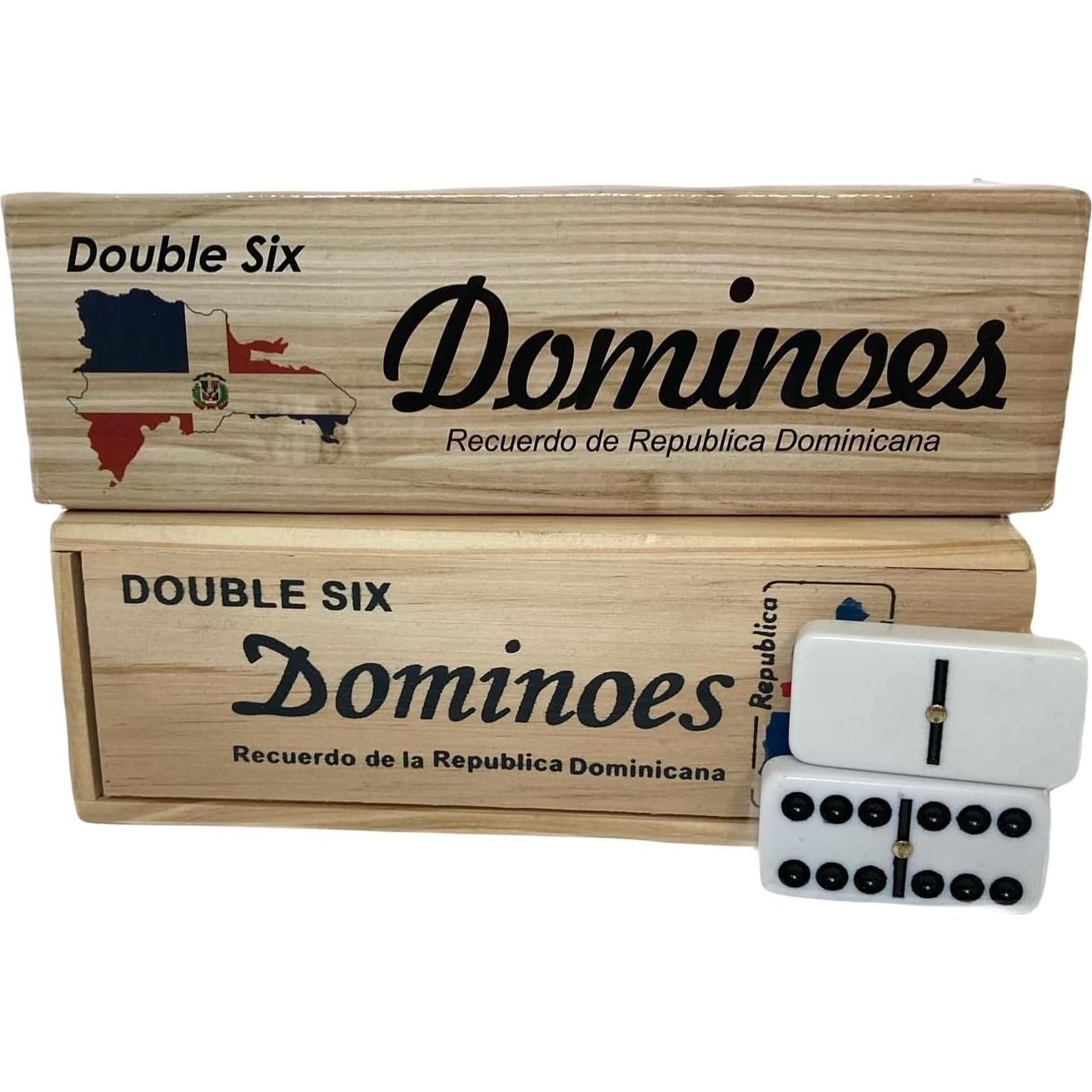 Dominó Doble Seis Caribe Asombroso con Mapa RD - Caja de Madera
