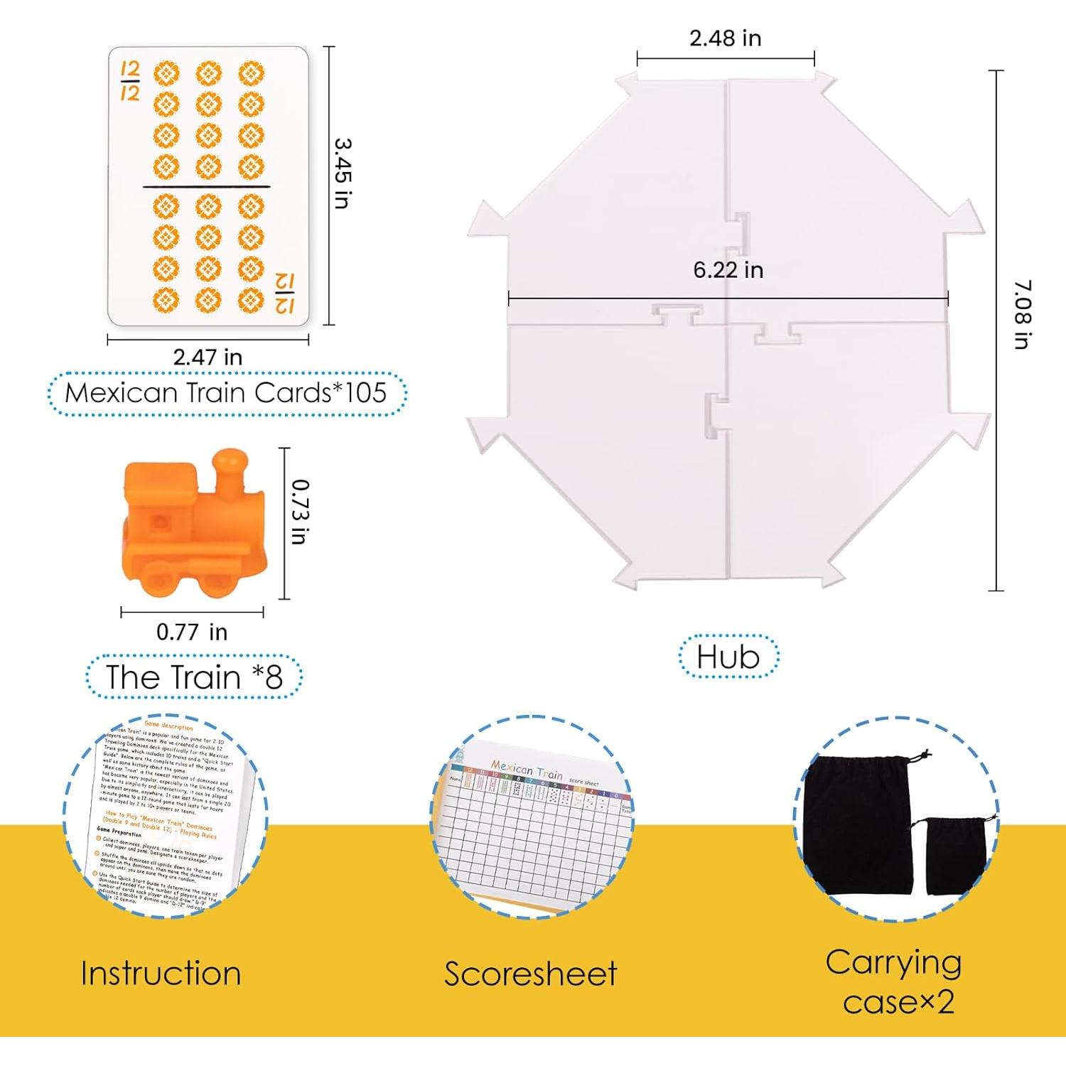 Juego de Dominó de Viaje Extguds, 105 Cartas, 2-10 Jugadores