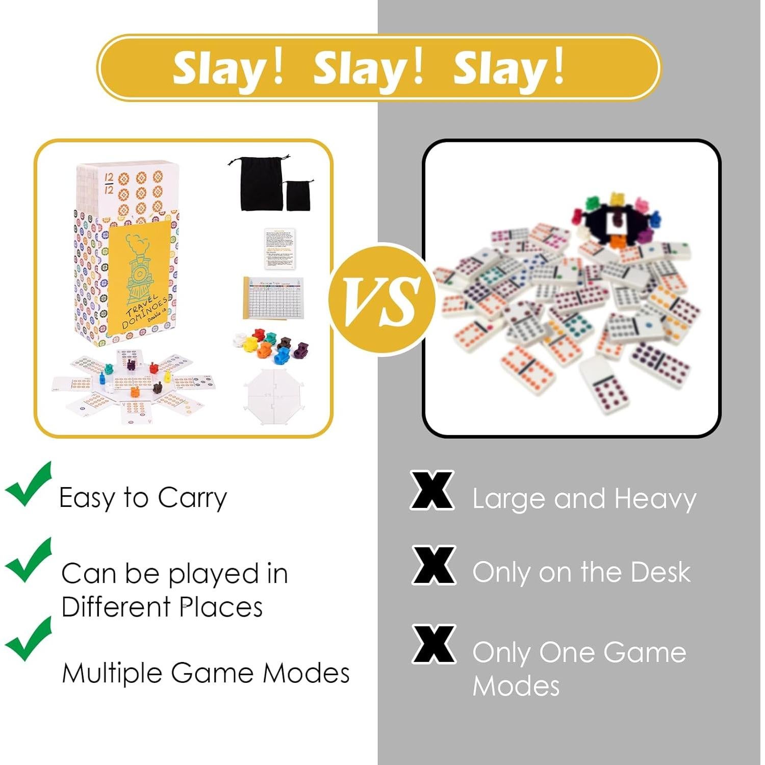 Juego de Dominó de Viaje Extguds, 105 Cartas, 2-10 Jugadores