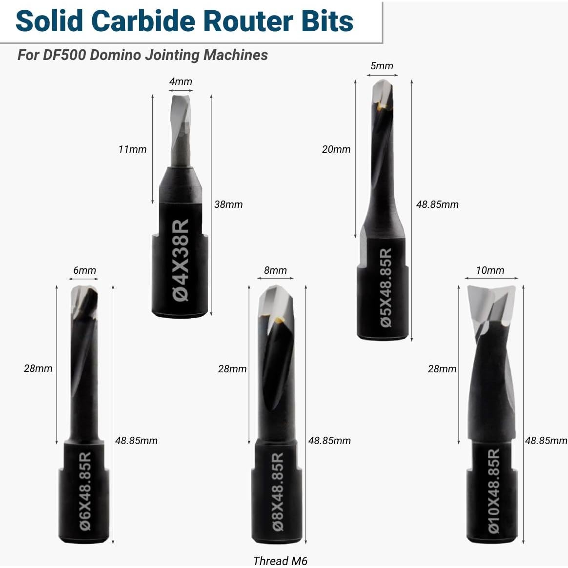 Juego de Brocas de Carburo Sólido Feyzor para Máquina Domino