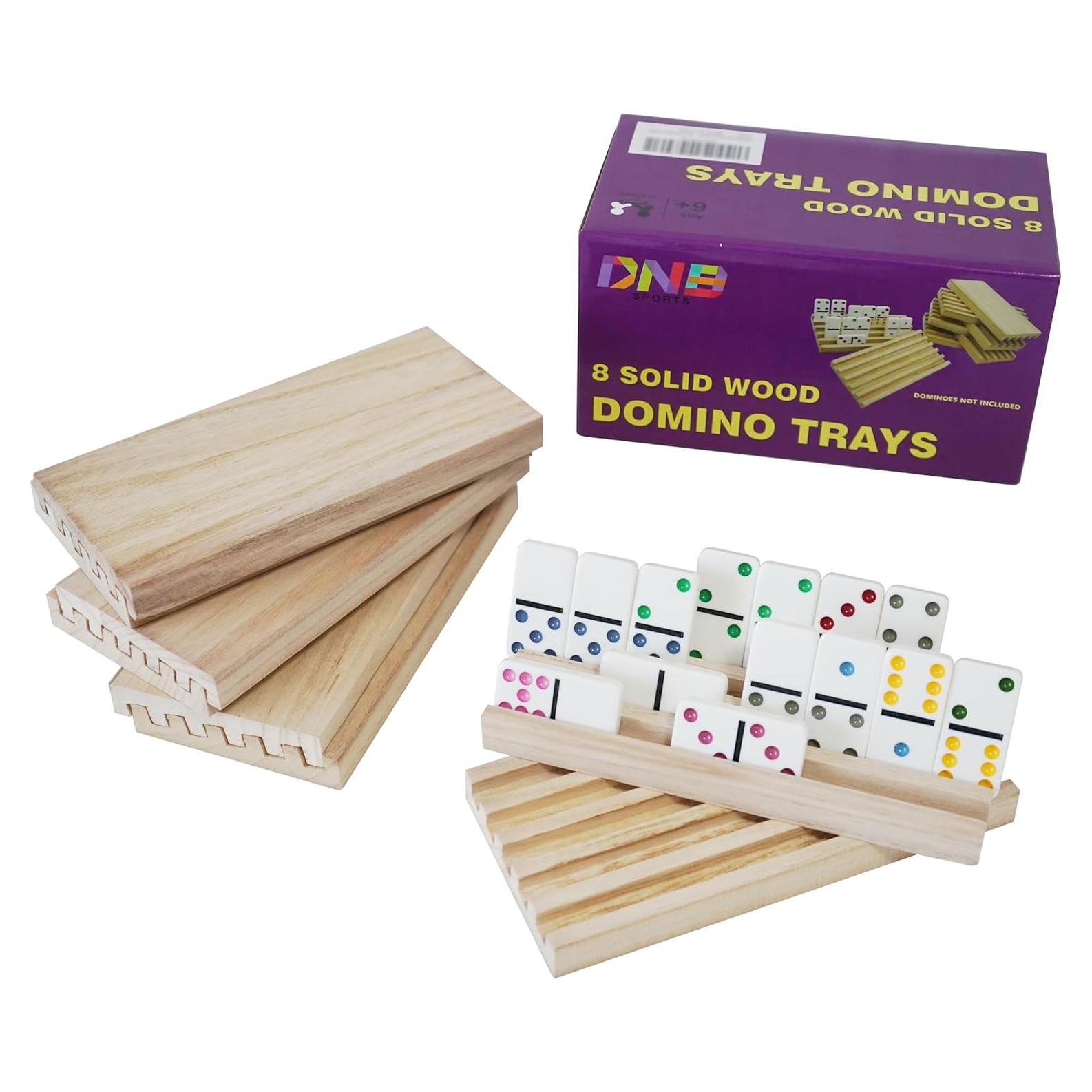 Juego de 8 Soportes de Dominó de Madera DNB - 5 Ranuras