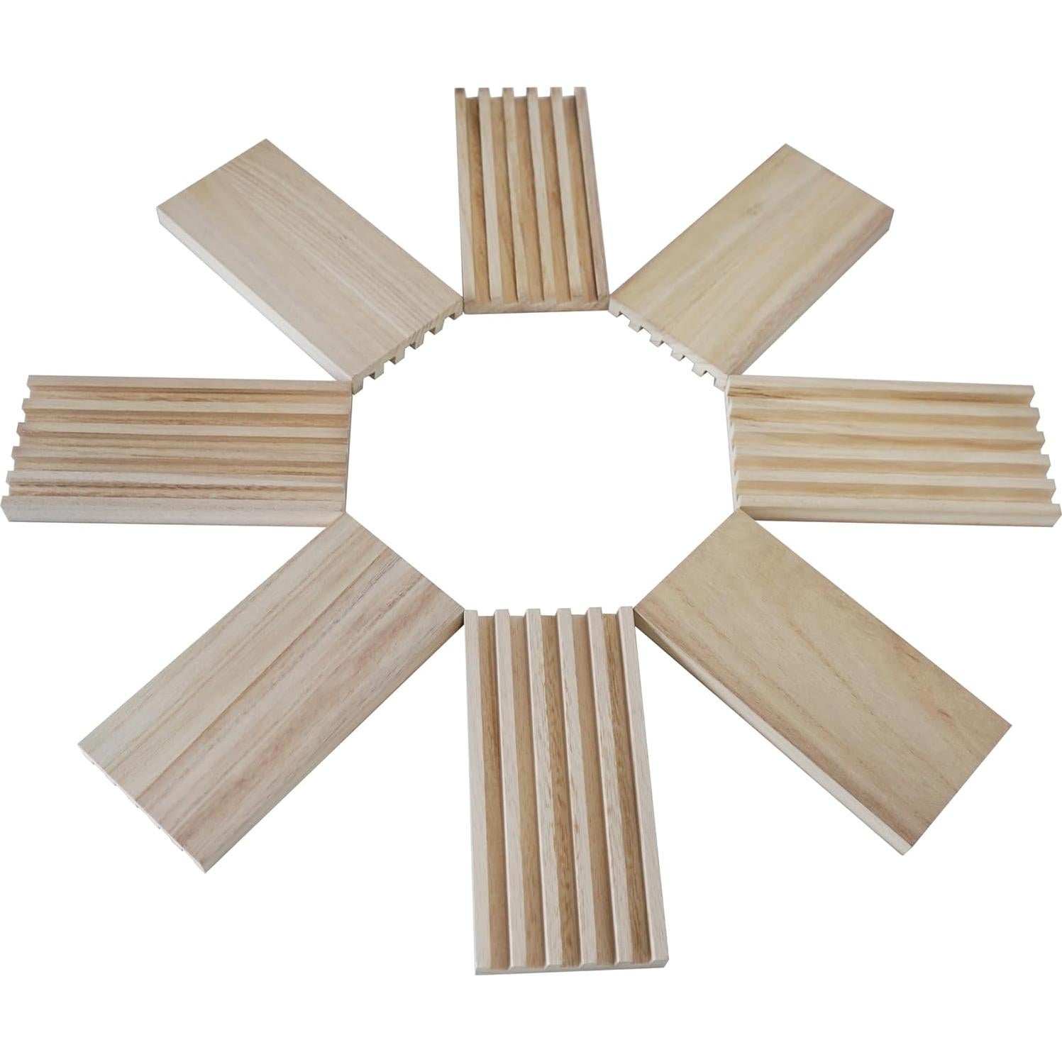 Juego de 8 Soportes de Dominó de Madera DNB - 5 Ranuras