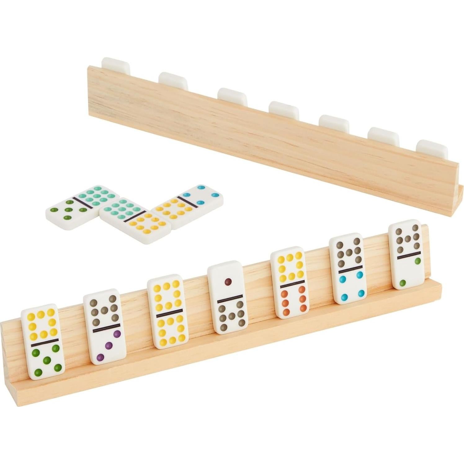 Juego de 4 Soportes de Dominó de Madera Juvale 34 cm