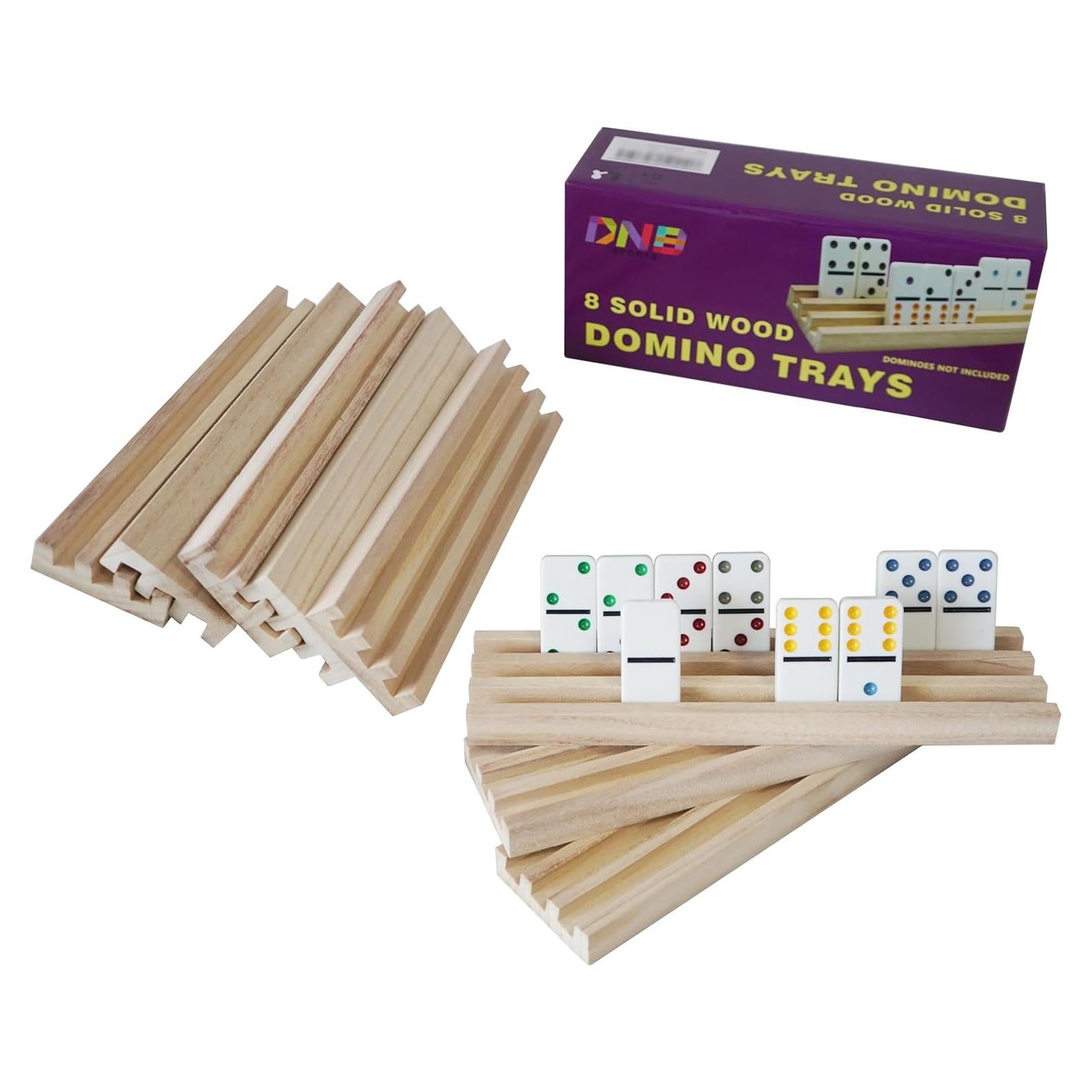 Juego de 8 Soportes de Dominó de Madera DNB - 3 Ranuras