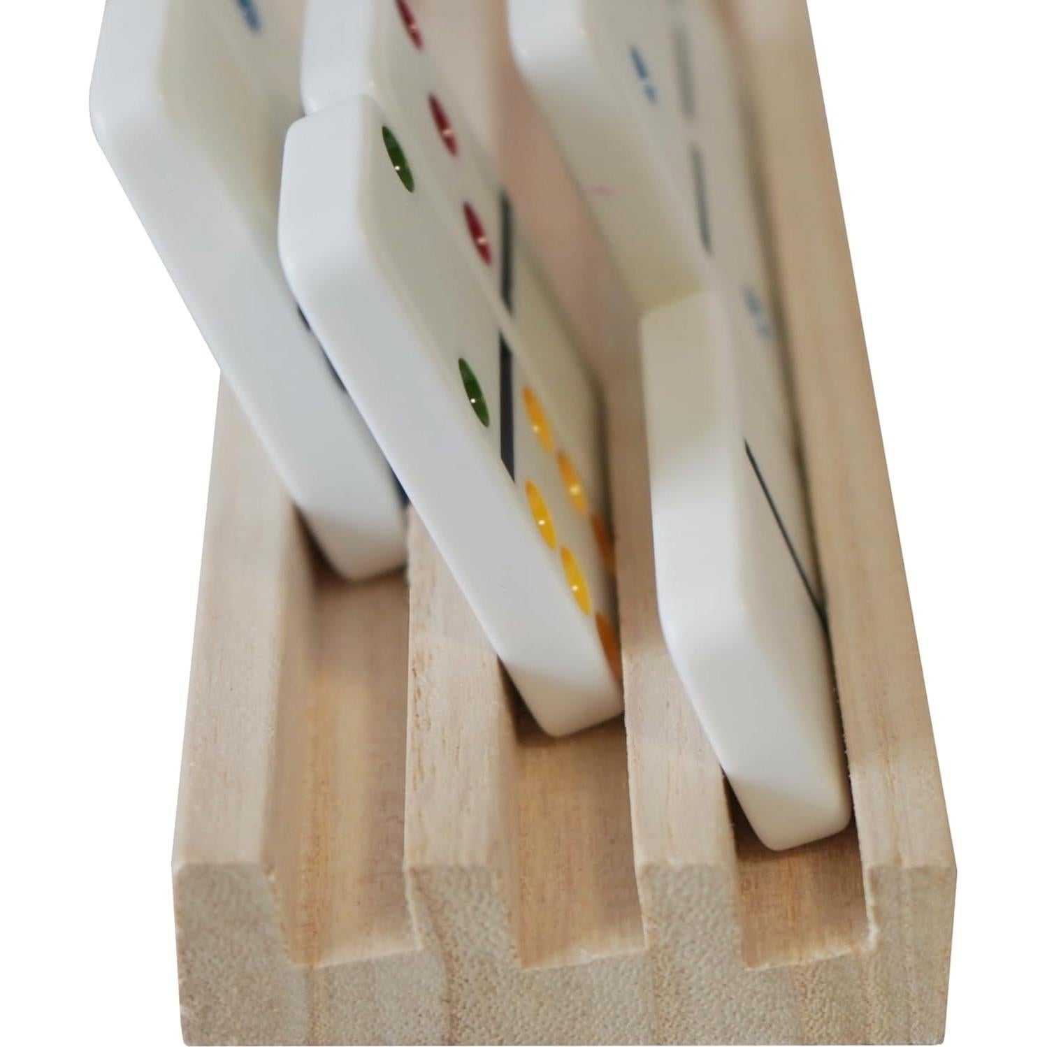 Juego de 8 Soportes de Dominó de Madera DNB - 3 Ranuras