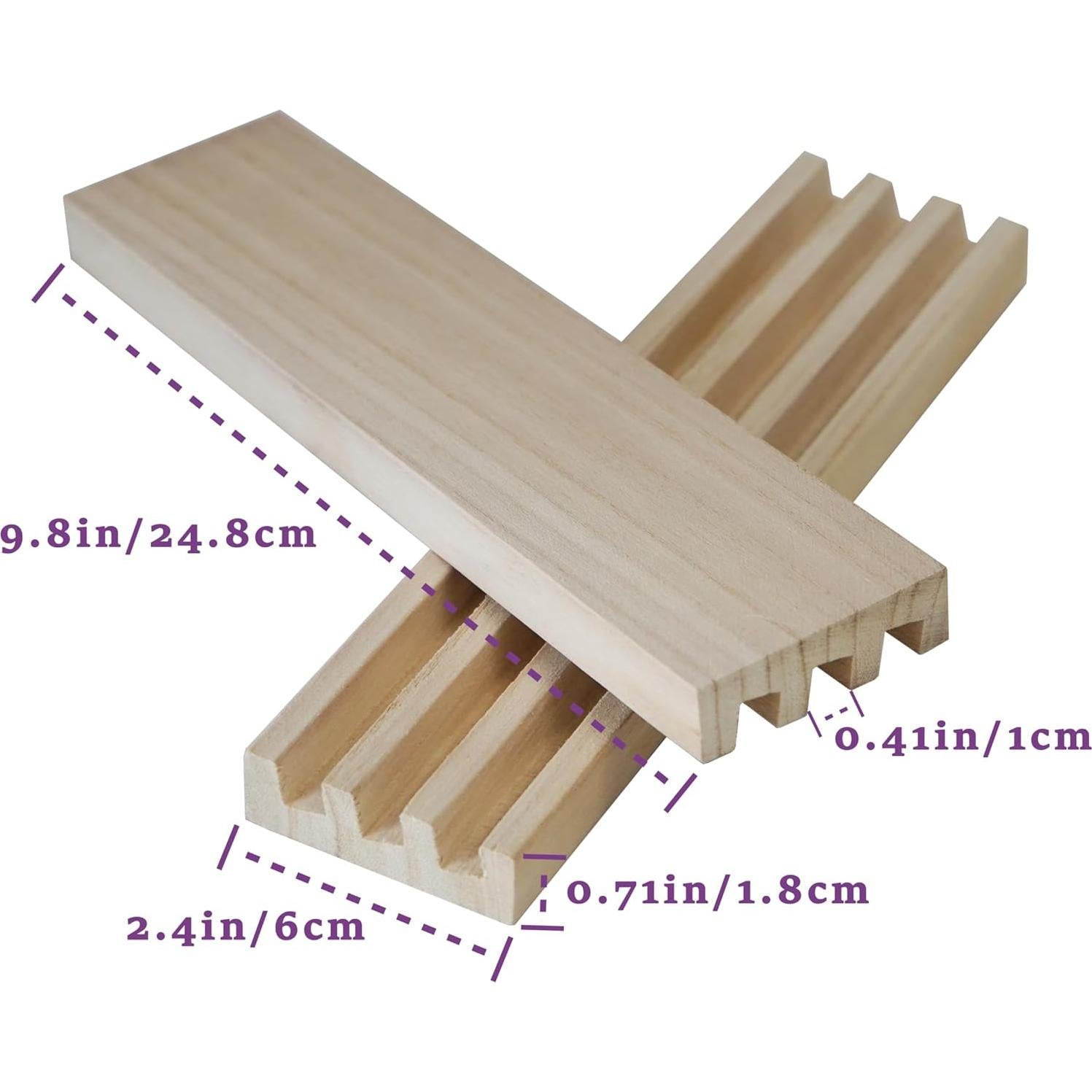 Juego de 8 Soportes de Dominó de Madera DNB - 3 Ranuras